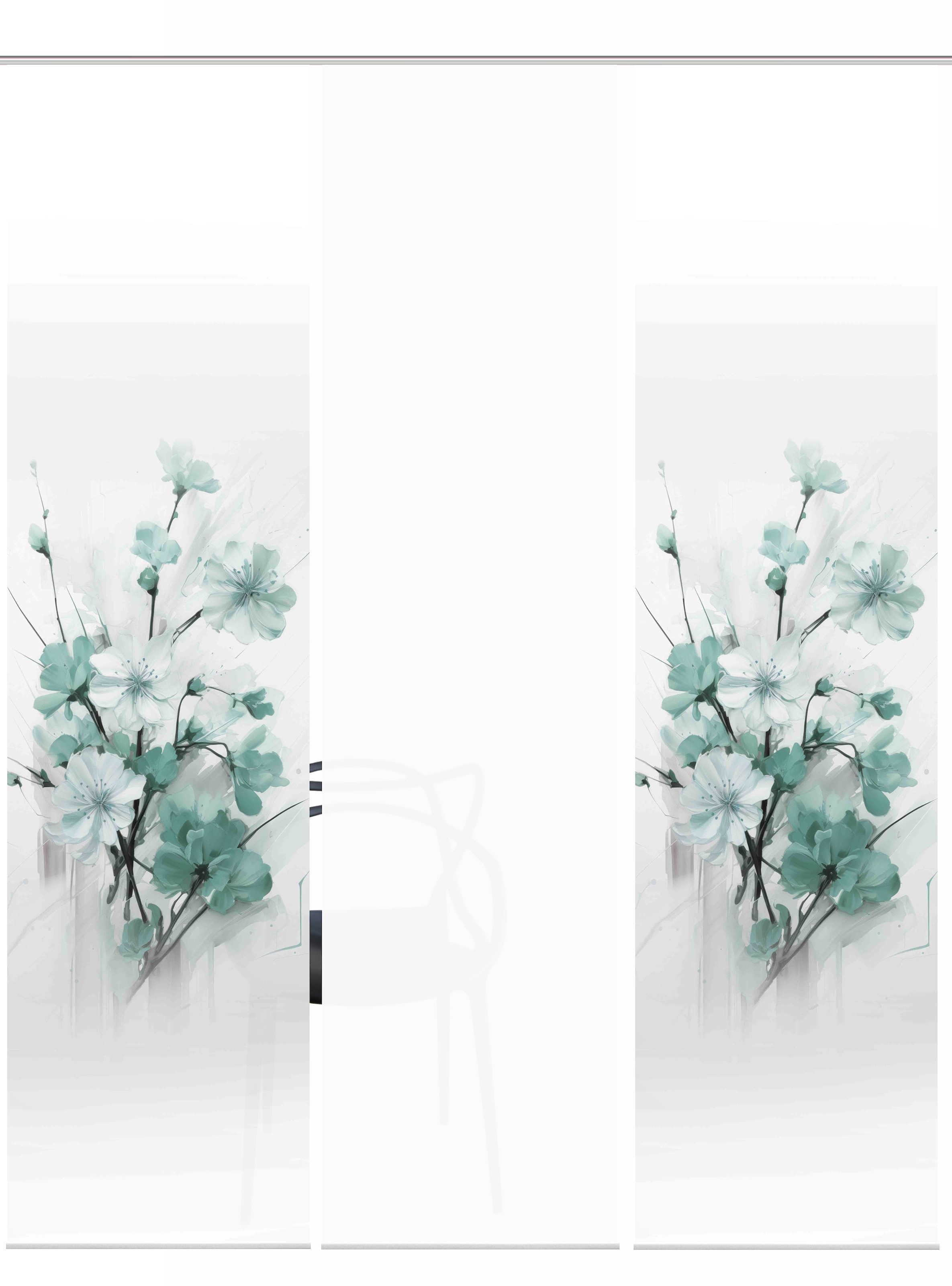 HOME WOHNIDEEN Schiebegardine »LOTUS« Paneelwagen 3 Stk. tlg. Schiebewand Seidenoptik, SET, Digitaldruck