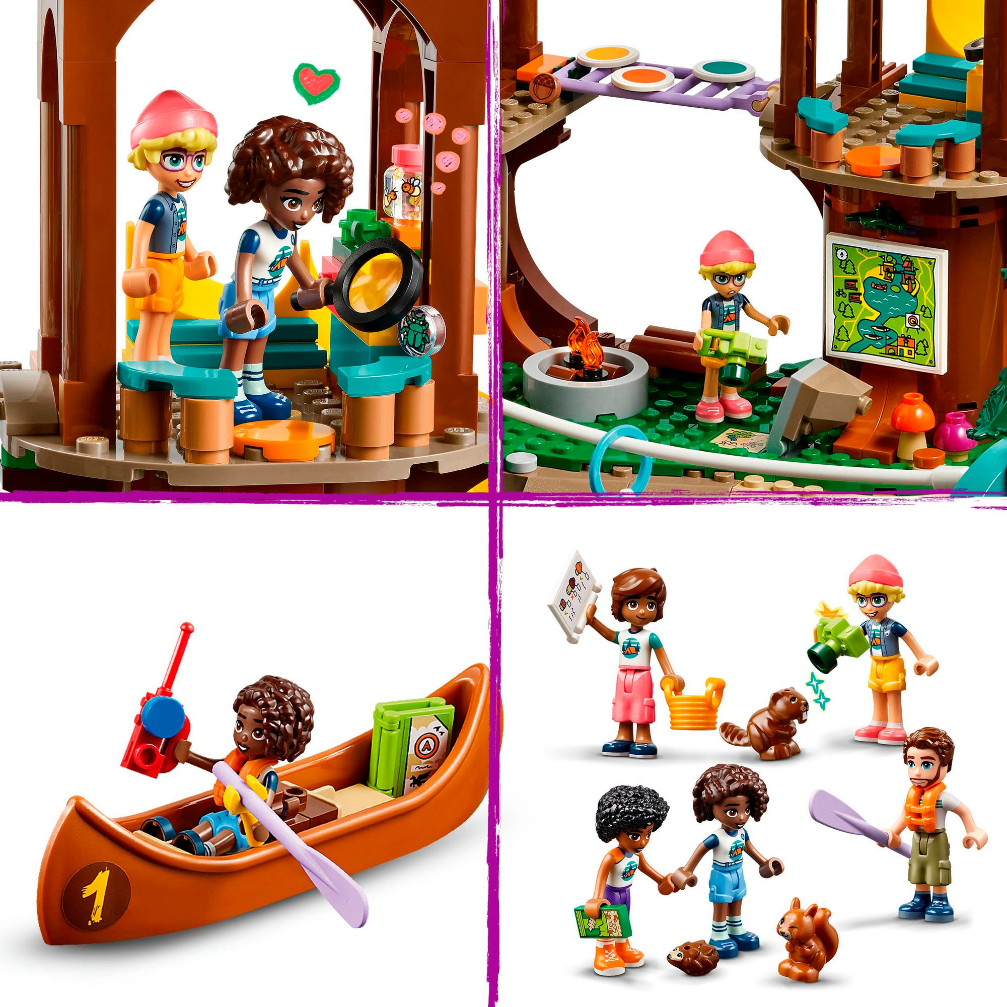 LEGO® Konstruktionsspielsteine »Baumhaus im Abenteuercamp (42631), LEGO Friends«, (1128 St.), Made in Europe