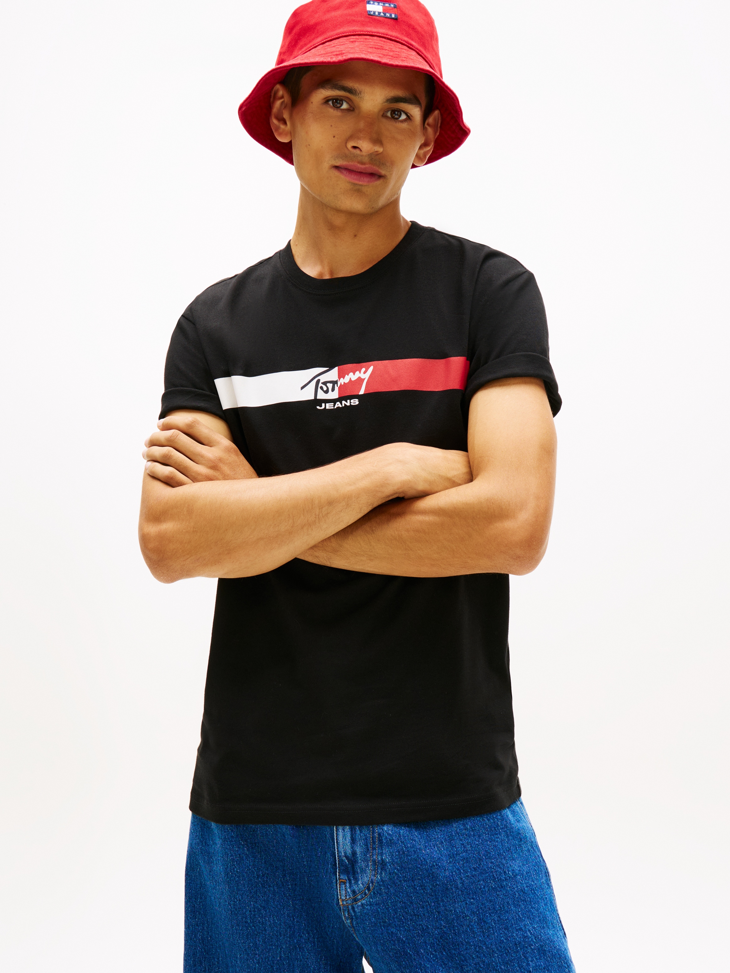 Tommy Jeans T-Shirt »TJM REGULAR FIT SIGNATURE STRIPE«
