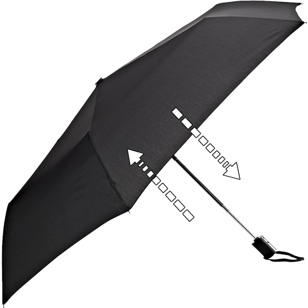 EuroSCHIRM® Taschenregenschirm »Automatik 3224, schwarz«, extra flach und leicht