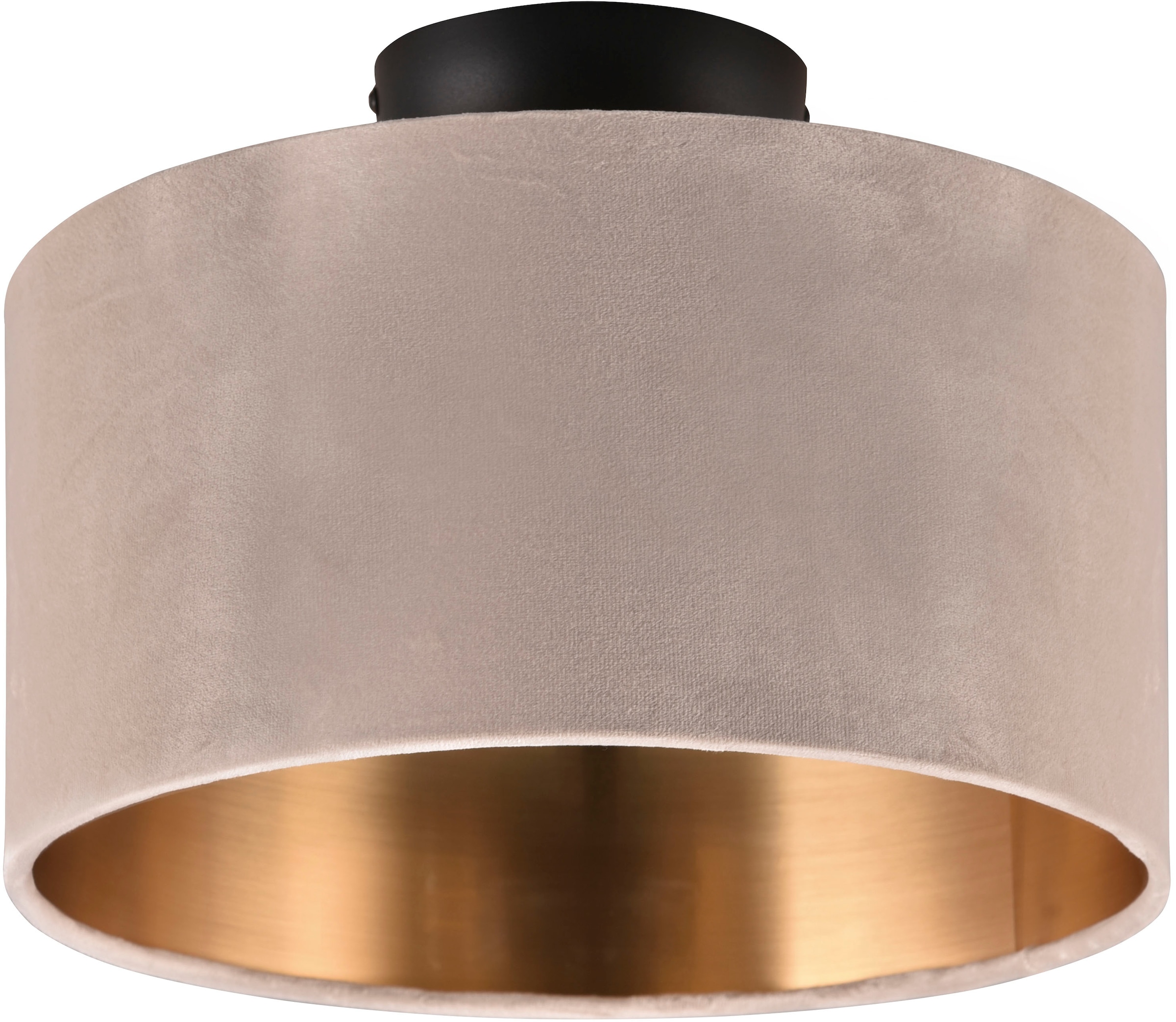 my home Deckenleuchte »JOSIE, Deckenlampe mit Samtschirm beige / innen gold günstig online kaufen