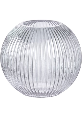 Kugelvase »Ludo«, (1 St.), Dekovase, aus Glas, geriffelte Oberfläche, Höhe ca. 17 cm,...