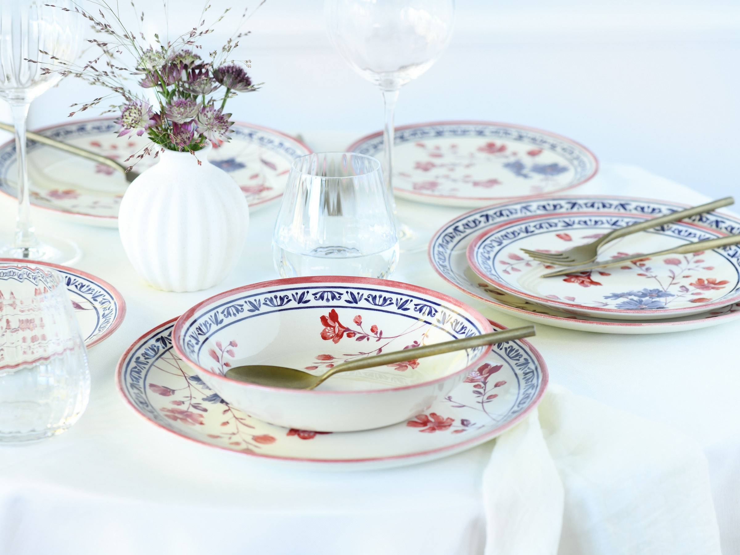 CreaTable Kombiservice »Cottage, Kombi-Service 30-tlg«, (Set, 30 tlg.), Blumenmotive