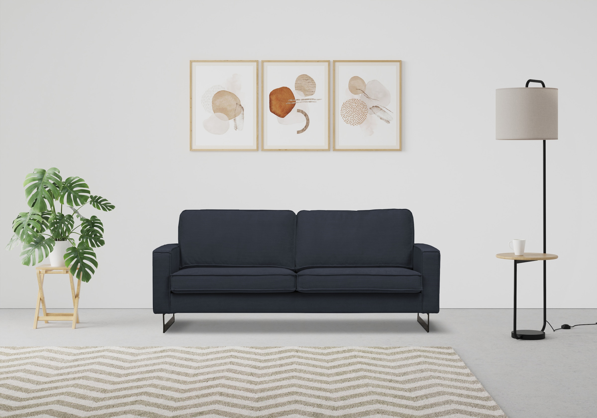 PLACES OF STYLE 2-Sitzer "Pinto, 166 cm, Cord, Chenille, Lederoptik" mit Ke günstig online kaufen