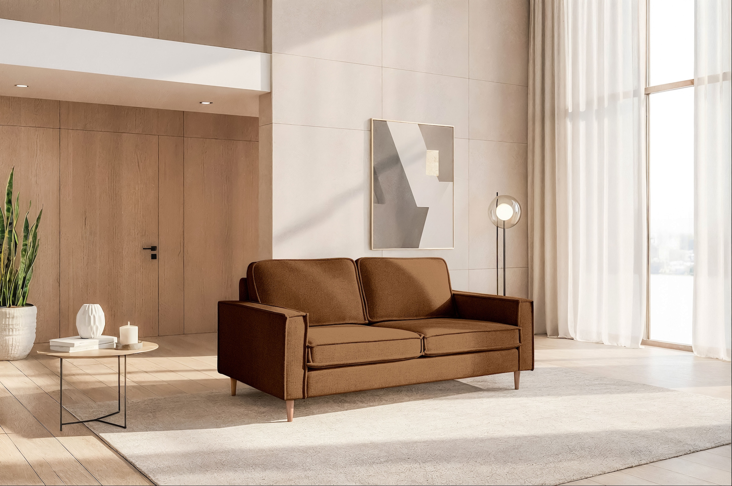 Home affaire 2-Sitzer »Pinto Skandi, 166 cm, Chenille, Struktur« günstig online kaufen