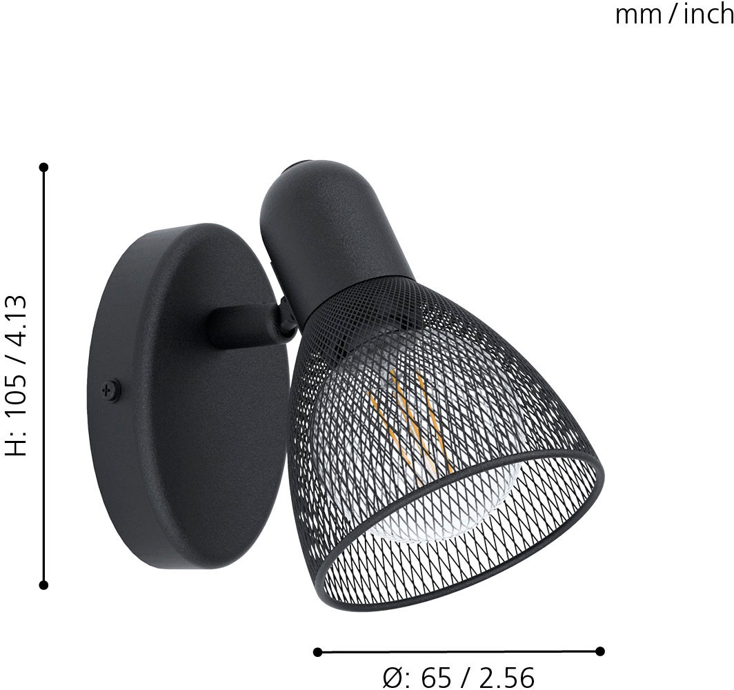 EGLO Deckenspot »CAROVIGNO Wandstrahler, Stahl, E14, IP20, Schlafzimmerlamp günstig online kaufen