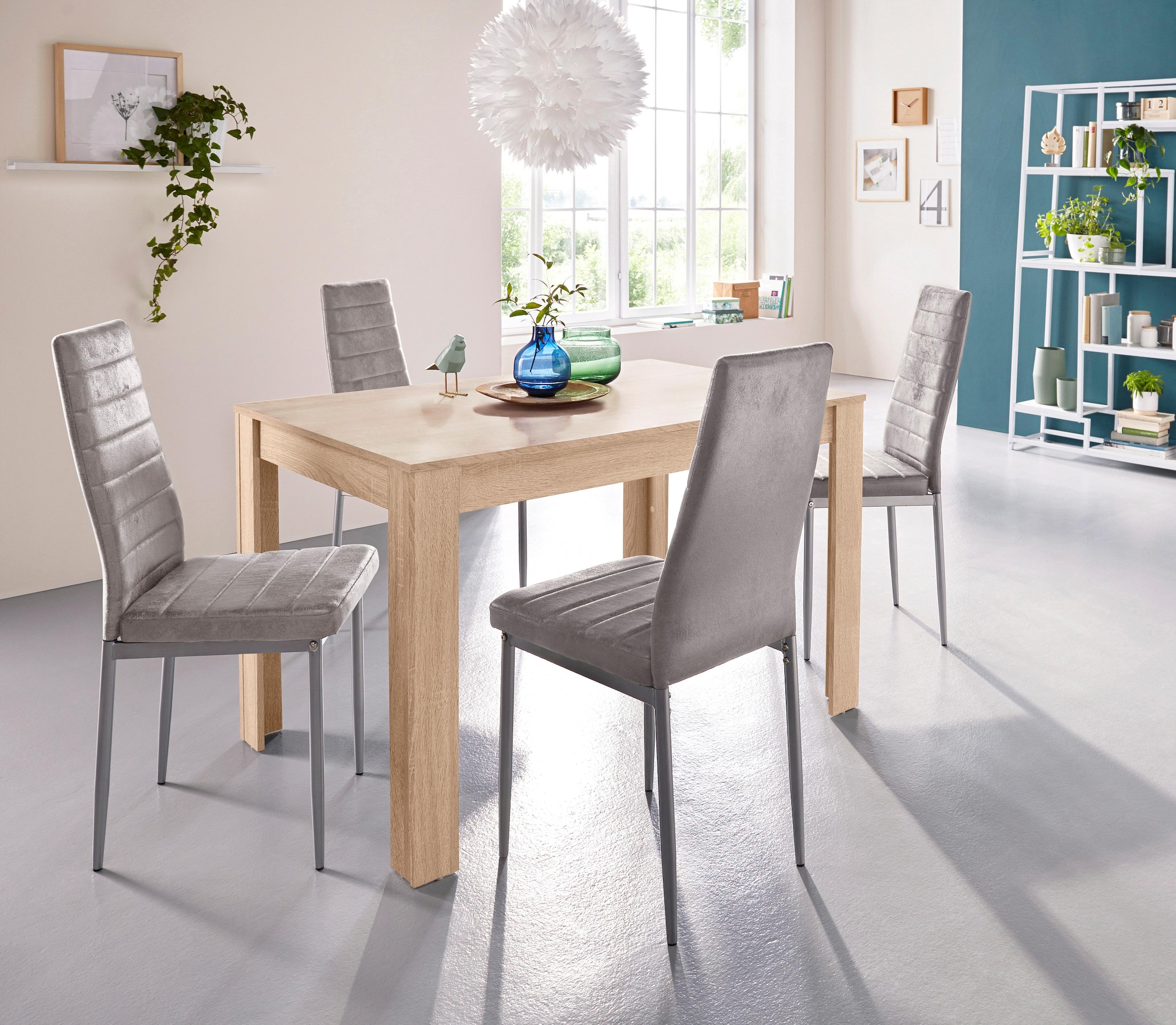 INOSIGN Essgruppe »mit Tisch und 4 Stühlen«, (Set, 5 tlg.), Tischbreite 120 günstig online kaufen