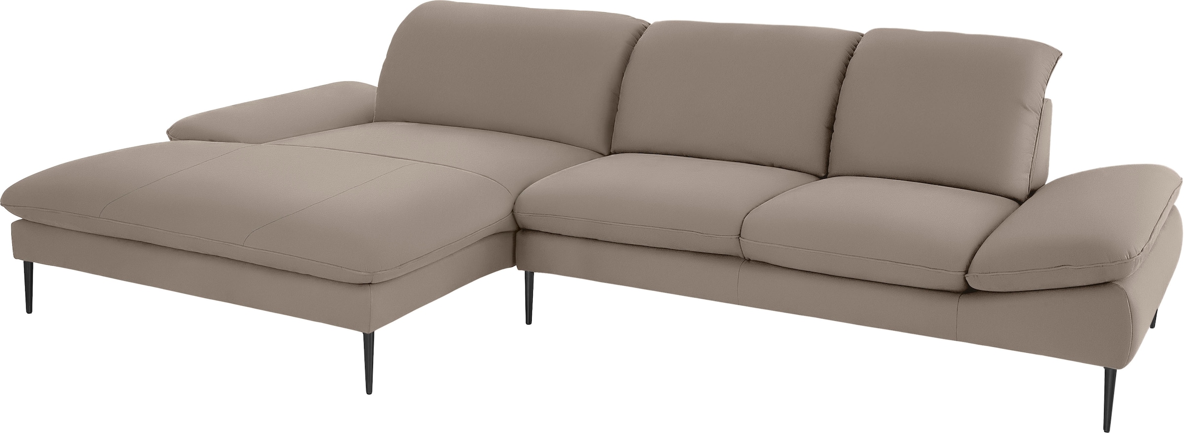 W.SCHILLIG Ecksofa »enjoy&MORE, Designsofa, bequem, zeitlos und elegant, L-Form«, Sitztiefenverstellung, Füße schwarz pulverbeschichtet, Breite 340 cm
