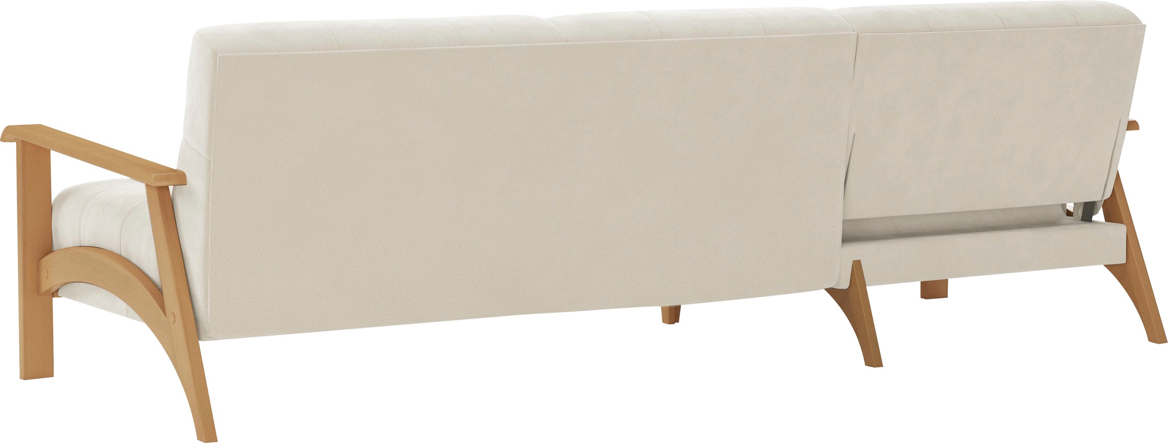 sit&more Ecksofa »Billund L-Form«, Armlehnen aus eichefarbigem Buchenholz, verschiedene Bezüge und Farben
