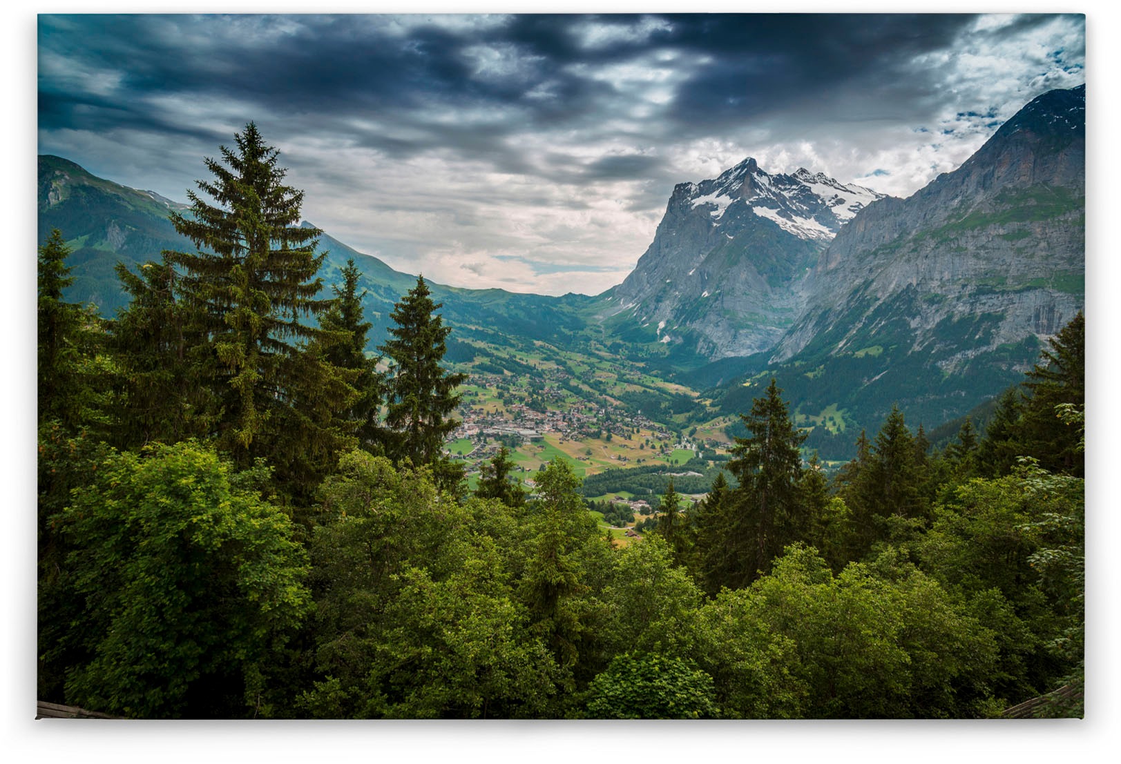 A.S. Création Leinwandbild »Mountain Views«, Kunst-Landschaft-Kinder, (1 St.), Bild Landschaft Bäume Gebirge Keilrahmen Leinwand-Bild Wohnzimmer Wand