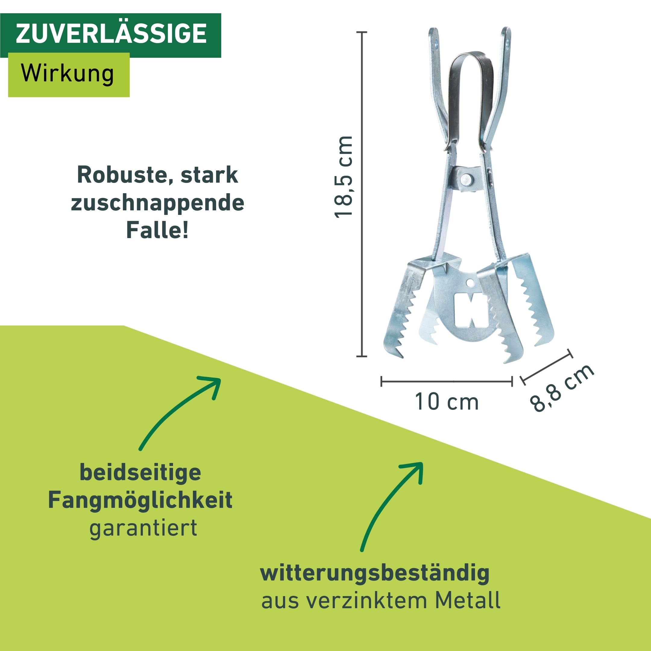 Windhager Schlagfalle »für Wühlmausgänge, Zangen-Wühlmausfalle« Schnappfalle wiederverwendbar, verzinkt, silber