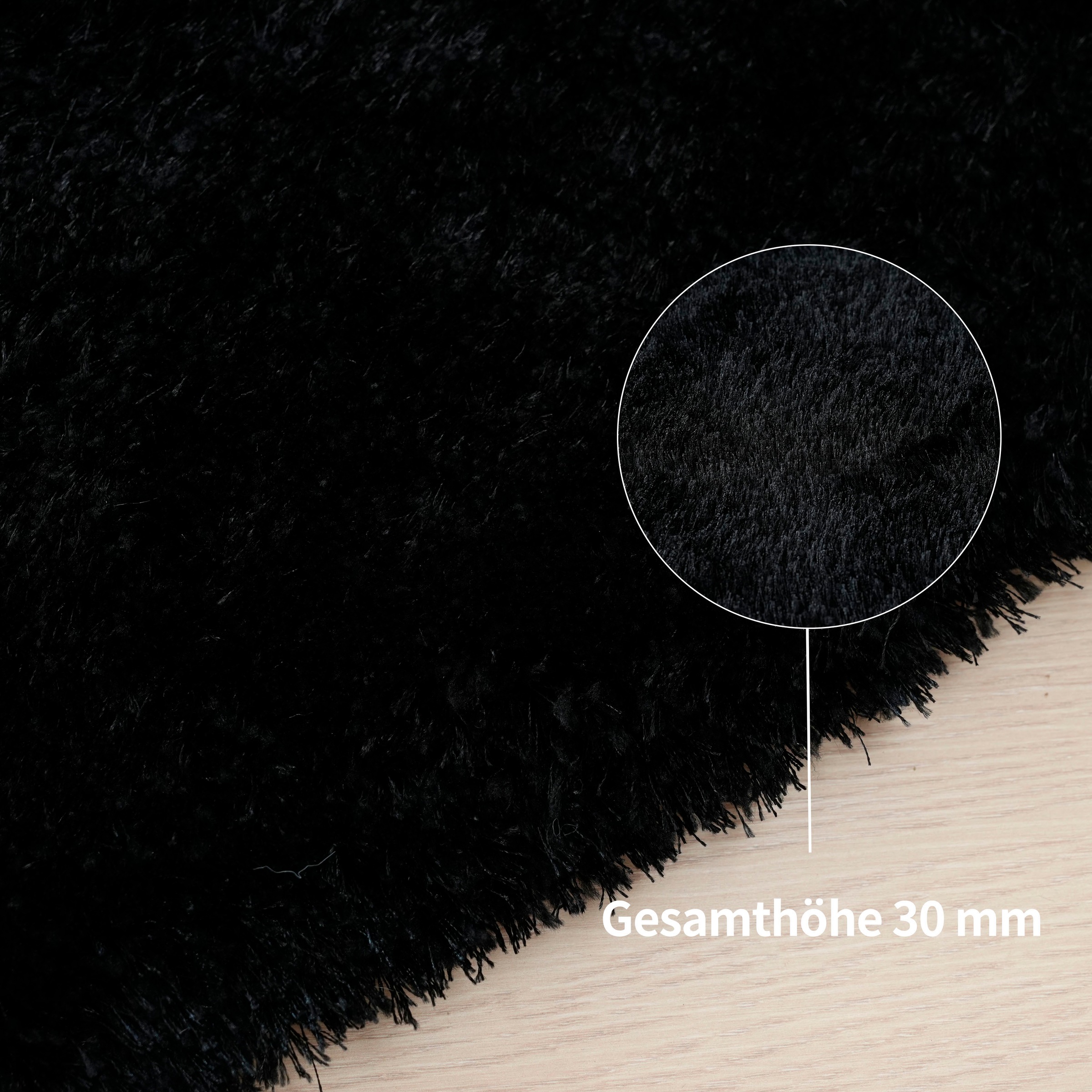 Bruno Banani Hochflor-Teppich »Dana Bean shape, besondere Form, weich, Mikrofaser Teppiche«, U-förmig, 30 mm Höhe, organische Form, uni, Wohnzimmer, Schlafzimmer, Esszimmer