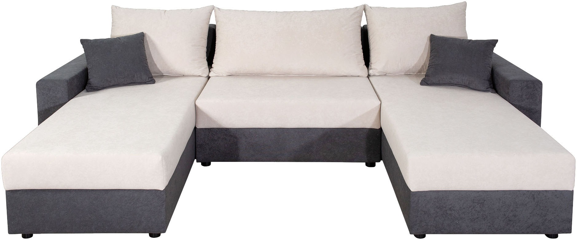 COLLECTION AB Wohnlandschaft »Pico U-Form, Breite 252, mit Schlaffunktion, Bettkasten & Zierkissen«, Liegefläche 117x220 cm