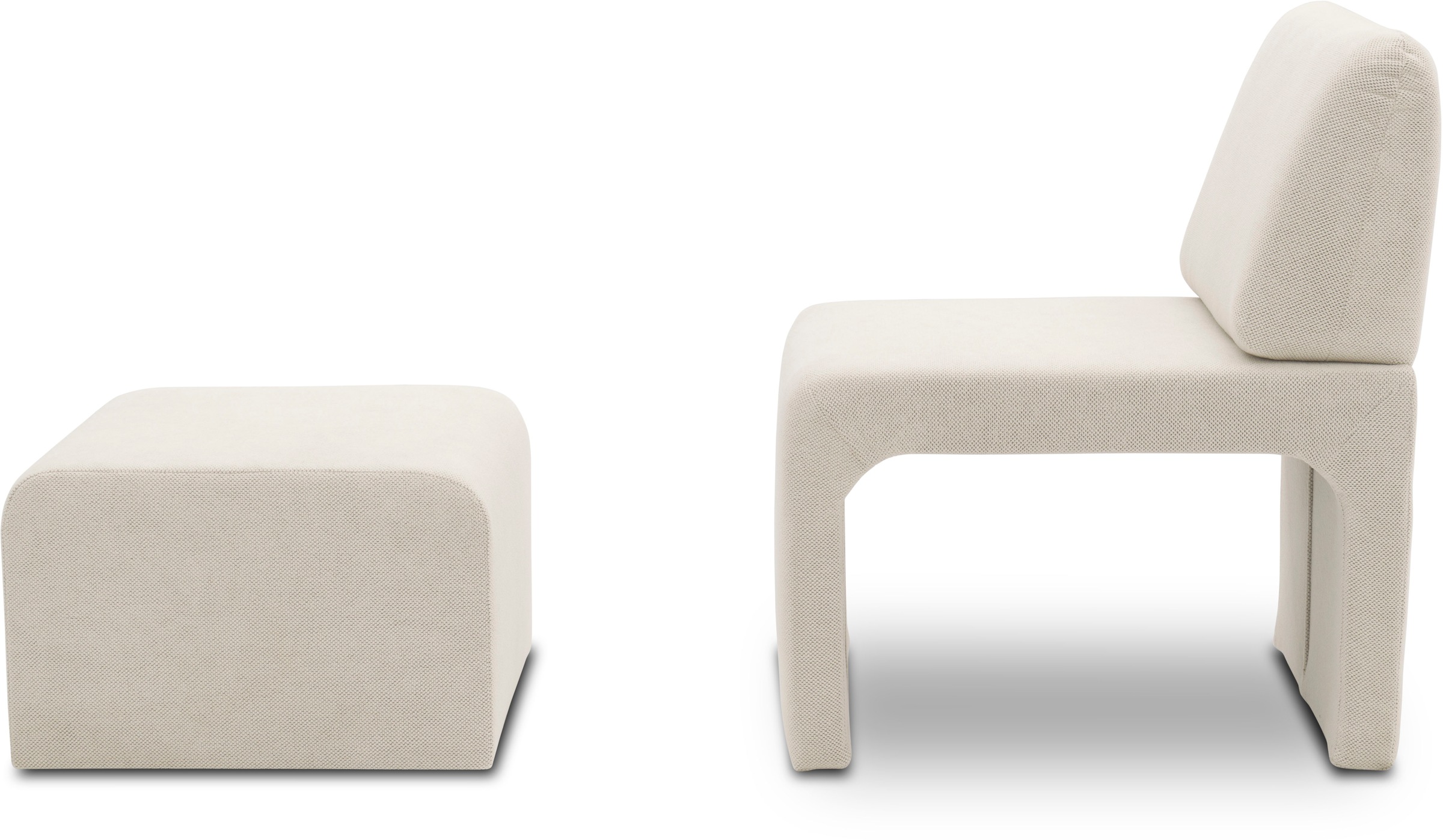 DOMO collection Sessel »mit Hocker 700017 ideal für kleine Räume, platzsparend, bequem«, Hocker unter dem Sessel verstaubar, lieferbar in nur 2 Wochen