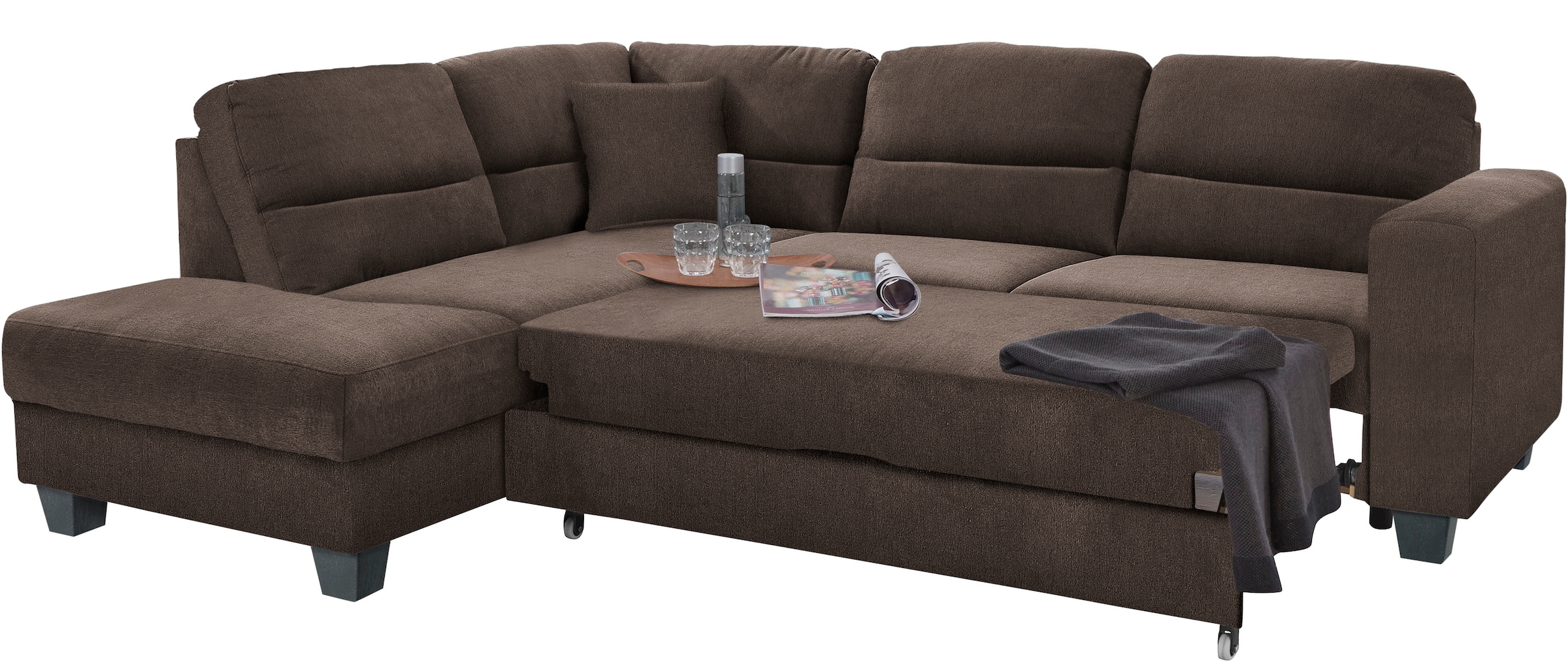 TRENDMANUFAKTUR Ecksofa »Chamber, L-Form«, inklusive einer Kopfstütze, wahlweise mit Schlaffunktion