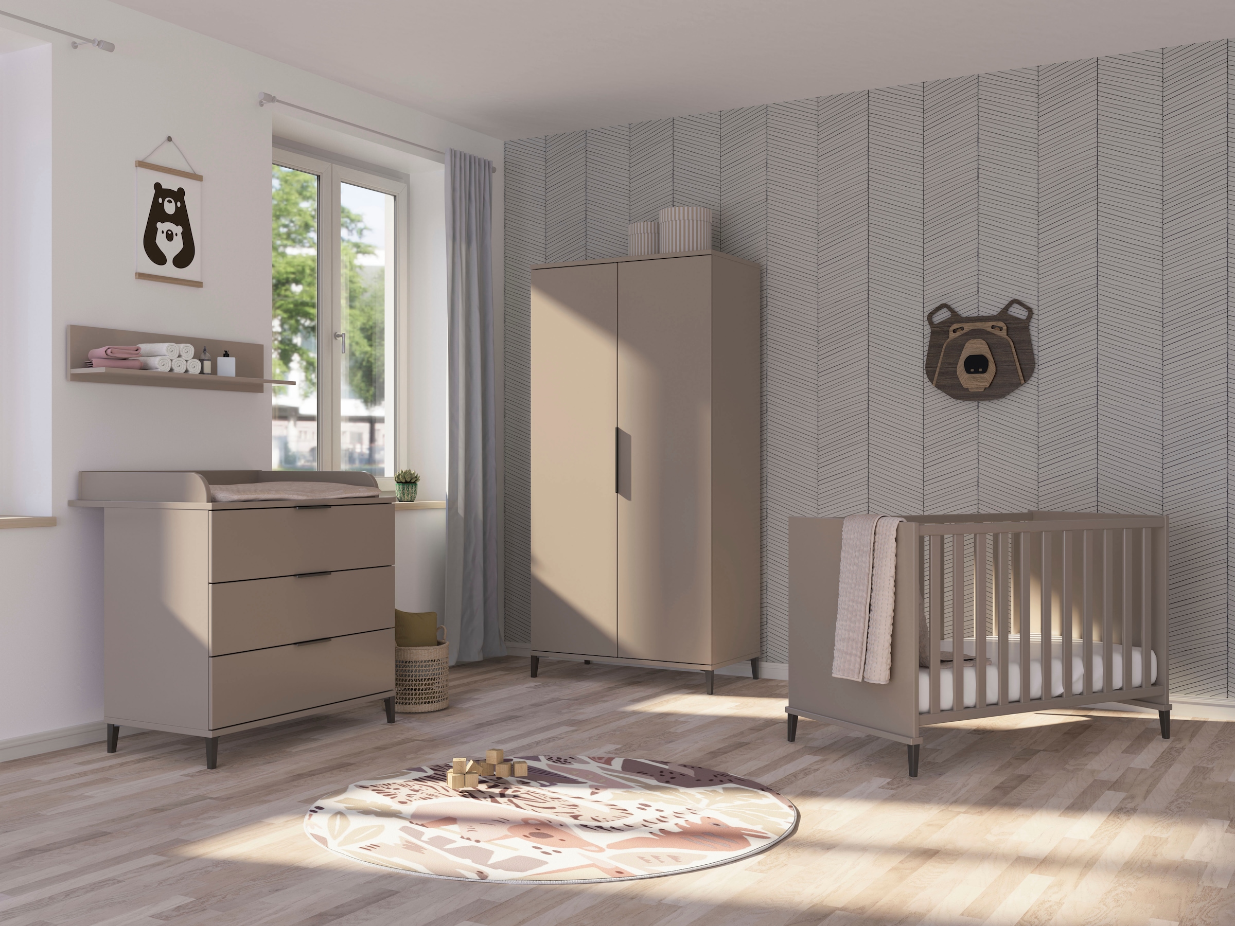 PAIDI Babybett »NEA, by PAIDI«, 4-fach höhenverstellbar, umbaubar zum Juniorbett/ Kindersofa
