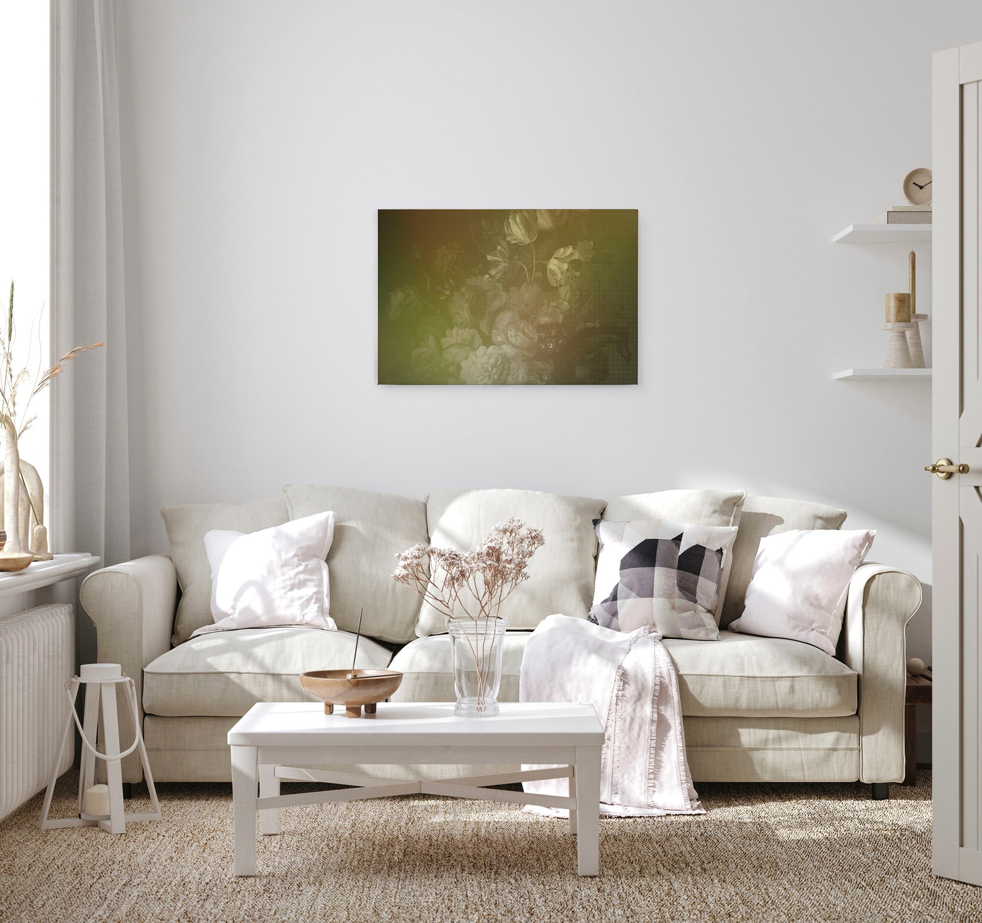 A.S. Création Leinwandbild »dutch pastel«, Kunst-Blumen-Kinder, (1 St.), Keilrahmen Bild Floral Rosen Leinwand-Bild Wohnzimmer modern Wandbild