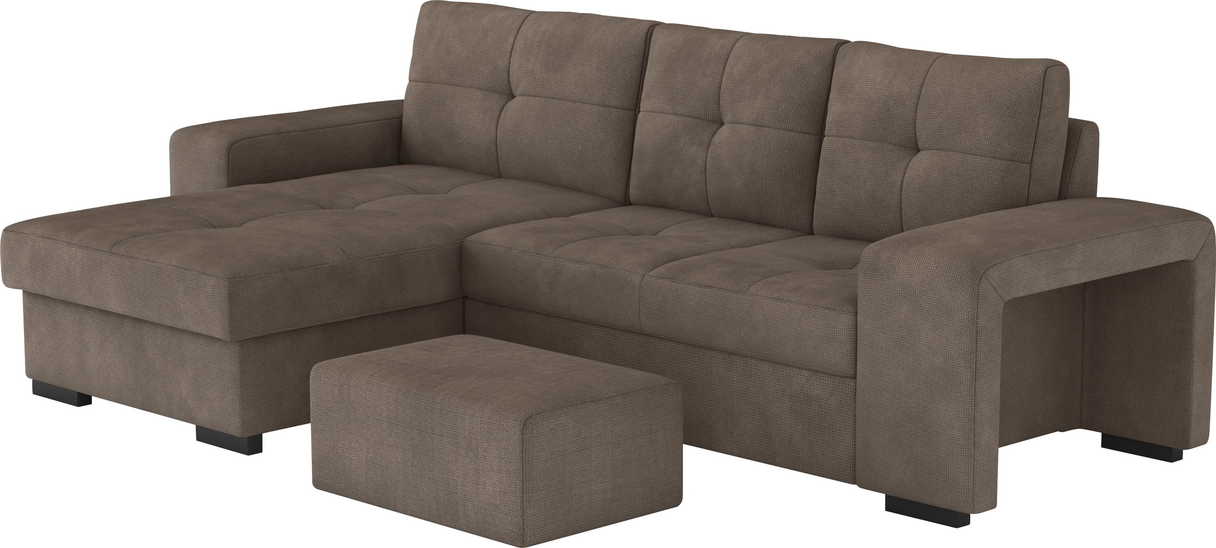 COTTA Ecksofa »Mattina L-Form«, mit Hocker, wahlweise mit Bettfunktion & Bettkasten