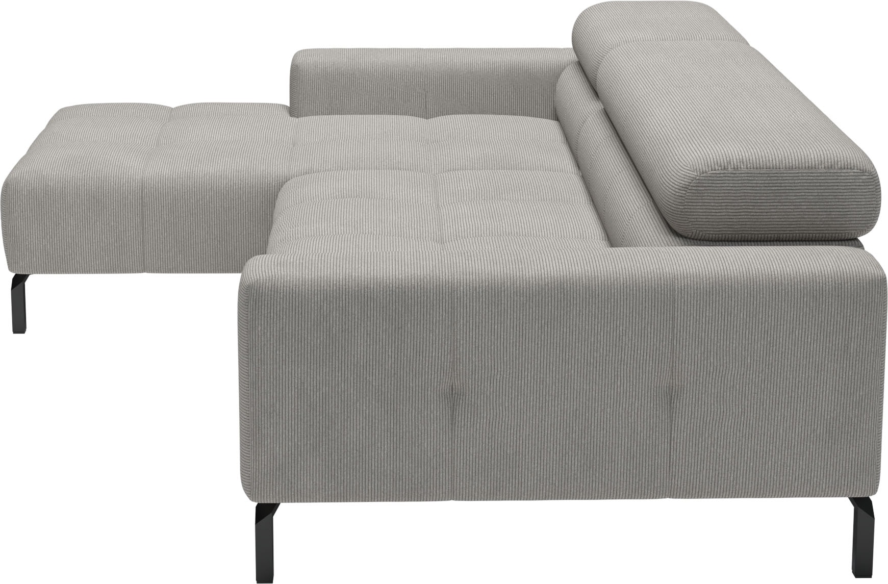 Home affaire Ecksofa »Claya, 258 cm breit, L-Form, Kopfteilverstellung« Moderne Steppung, weicher Polsteraufbau & saugroboterfreundliche Höhe