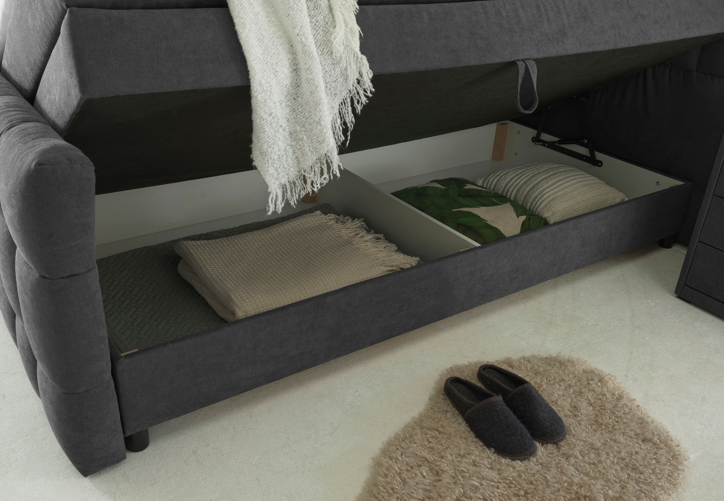 ED EXCITING DESIGN Boxspringbett »Mendoza«, inkl. Bettkasten, erhältlich in den Breiten 160cm & 180cm