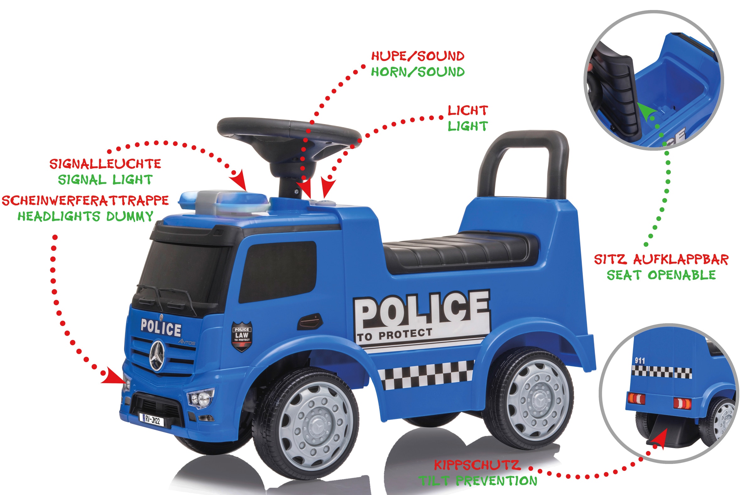 Jamara Rutscherauto »Mercedes-Benz Polizei«