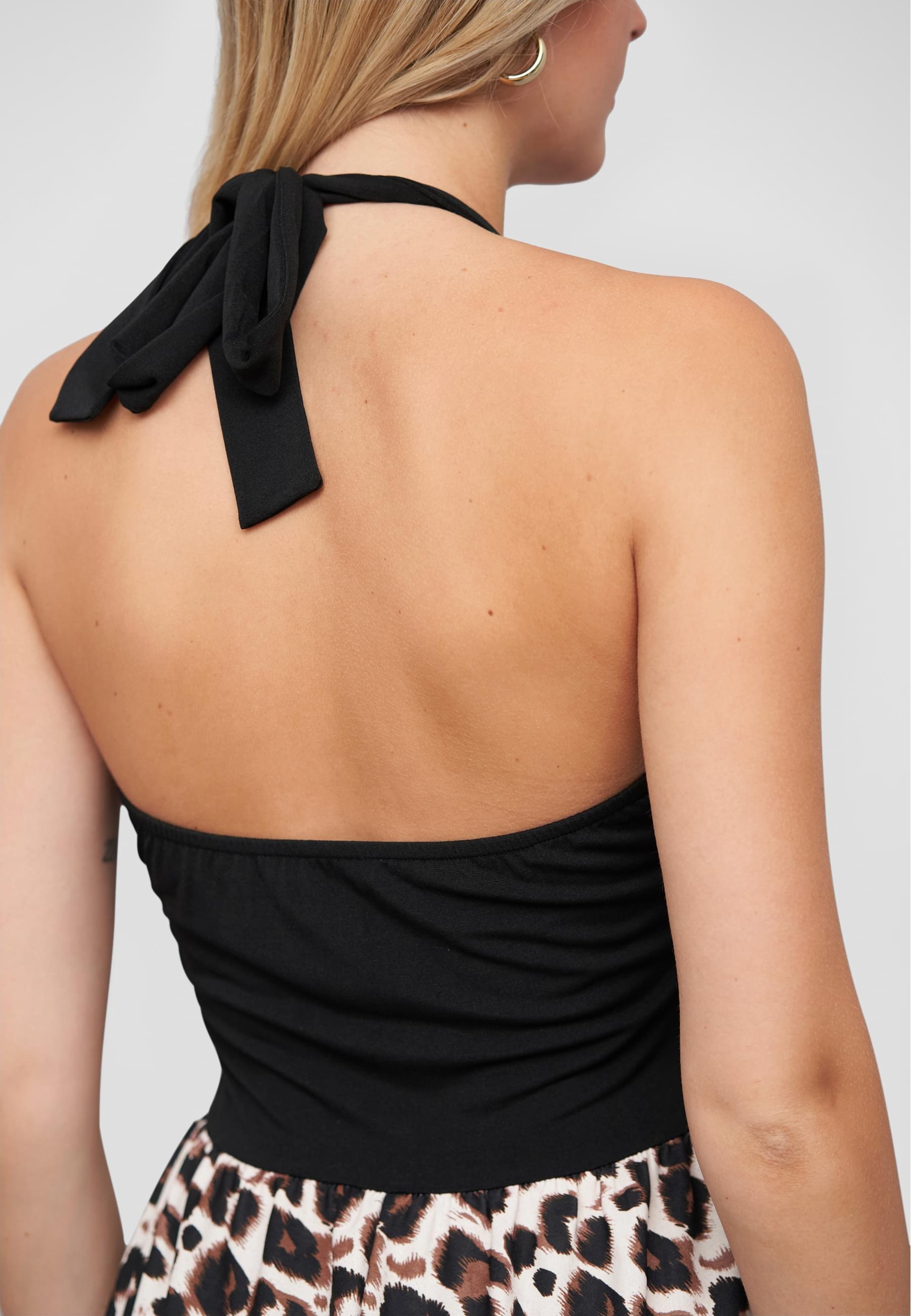 CLOUD 5IVE Shirtkleid »CLOUD 5IVE Maxi Neckholder-Dress with leo print« 1 Stk. tlg.