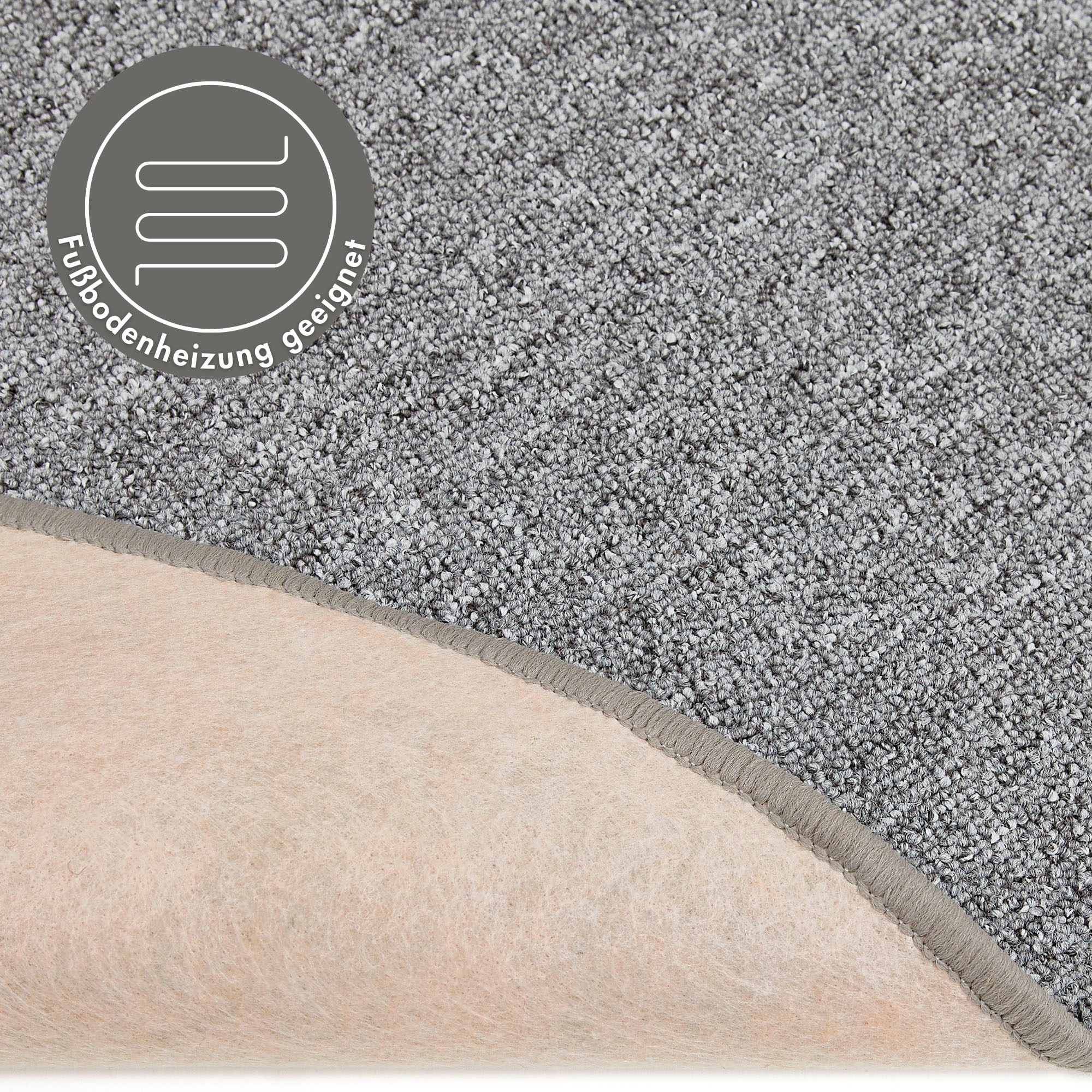 Andiamo Teppich »Luton, Made in Germany«, rund, 5 mm Höhe, melierte Optik, ideal im Wohnzimmer & Schlafzimmer