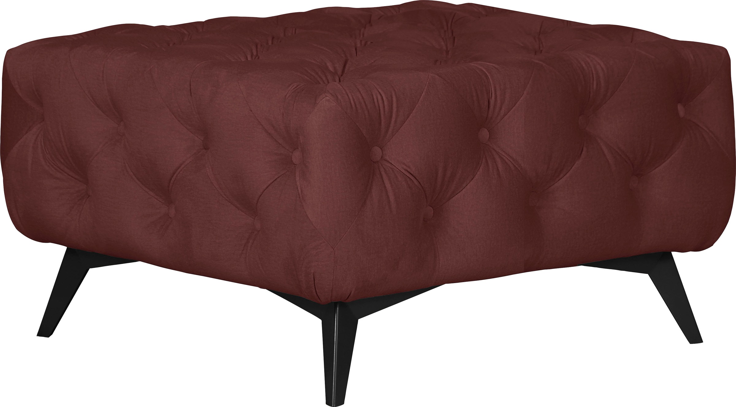Leonique Polsterhocker »Amaury«, Chesterfield-Optik, Breite 80cm, Fußfarbe wählbar