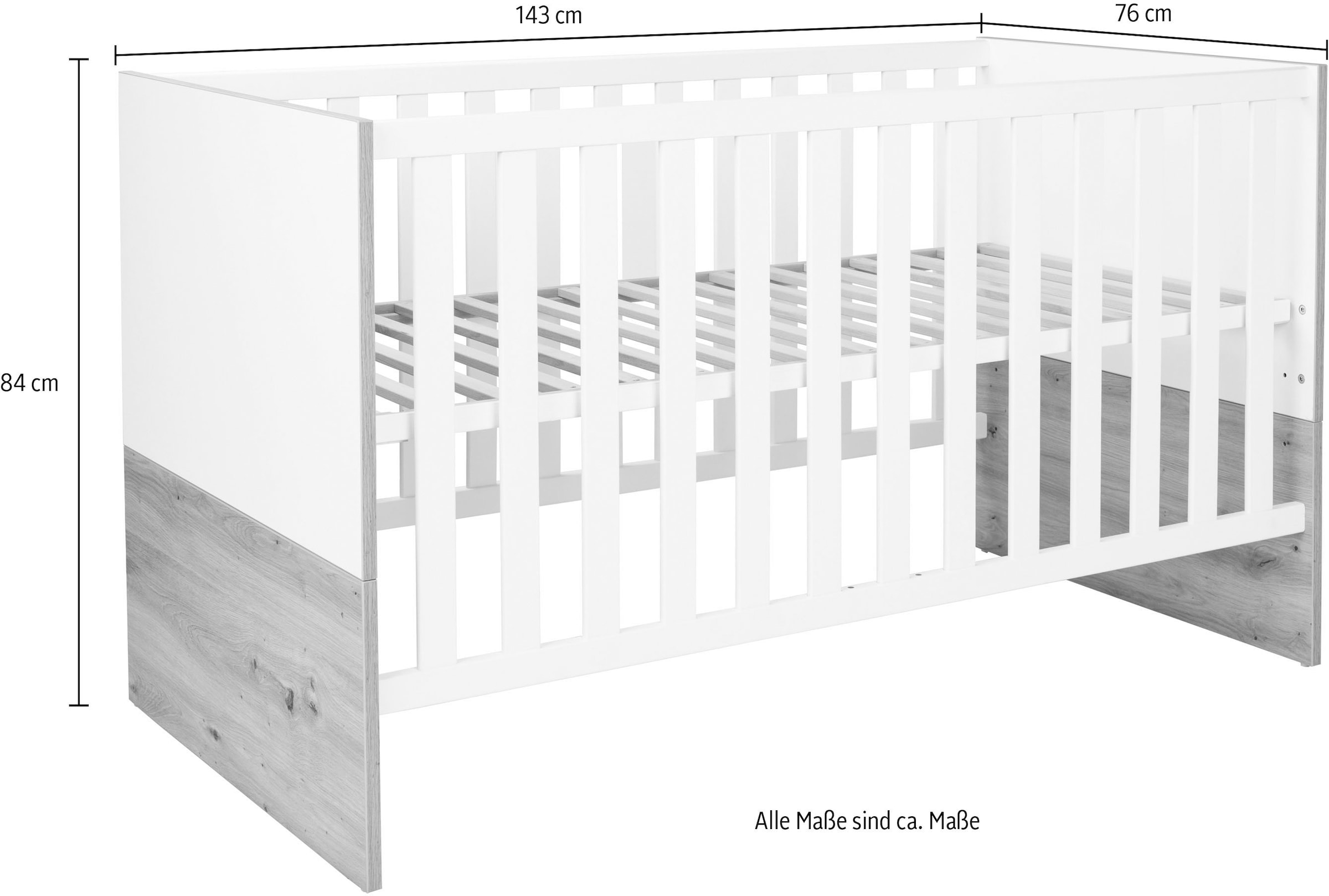 arthur berndt Babymöbel-Set »Babyzimmer Set »Maxim« 3-teilig«, (Set, 3 tlg., Babymöbel-Set »Maxim«), Gedämpfte Türen und Schubkästen