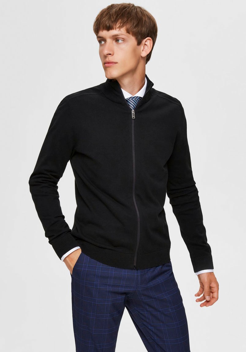 SELECTED HOMME Strickjacke »SLHBERG FULL ZIP CARDIGAN NOOS«