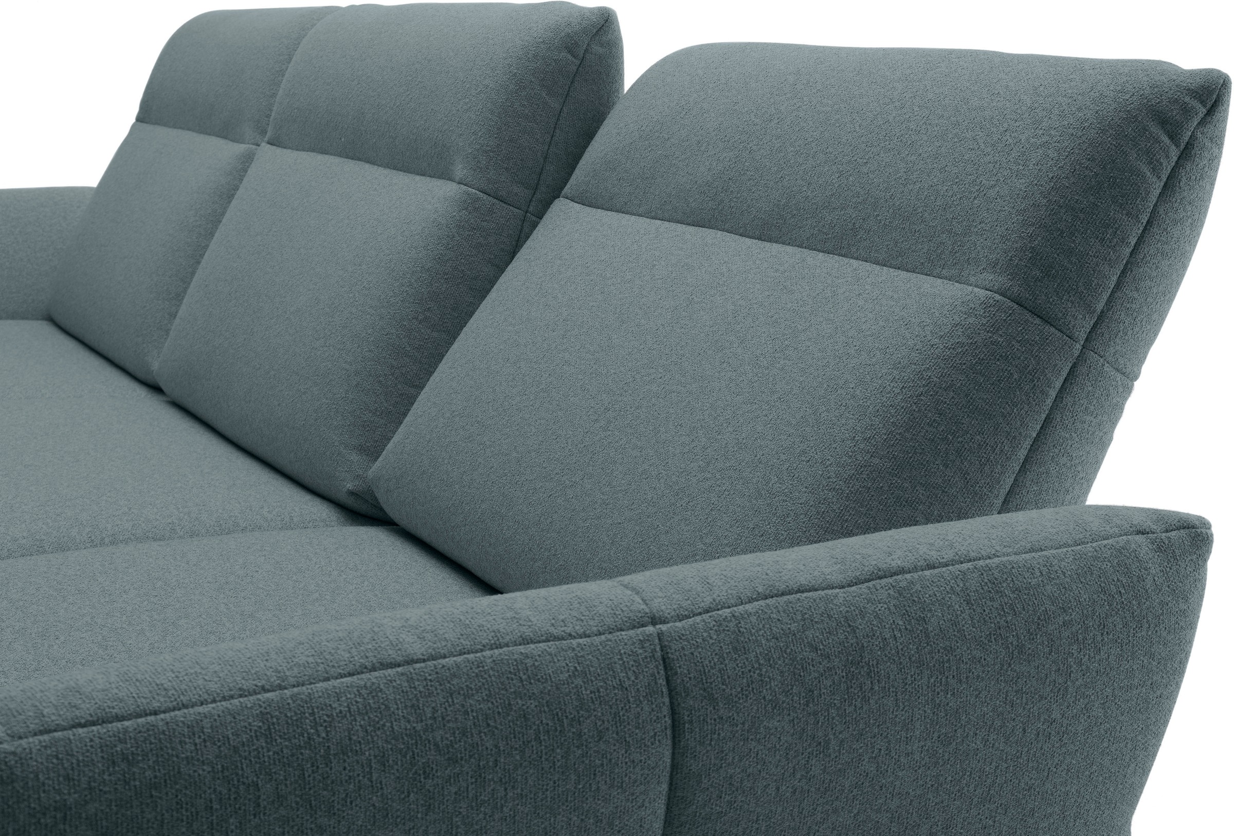 Creation BY ROLF BENZ Ecksofa »hs.460«, Sockel in Nussbaum, Winkelfüße in Umbragrau, Breite 318 cm