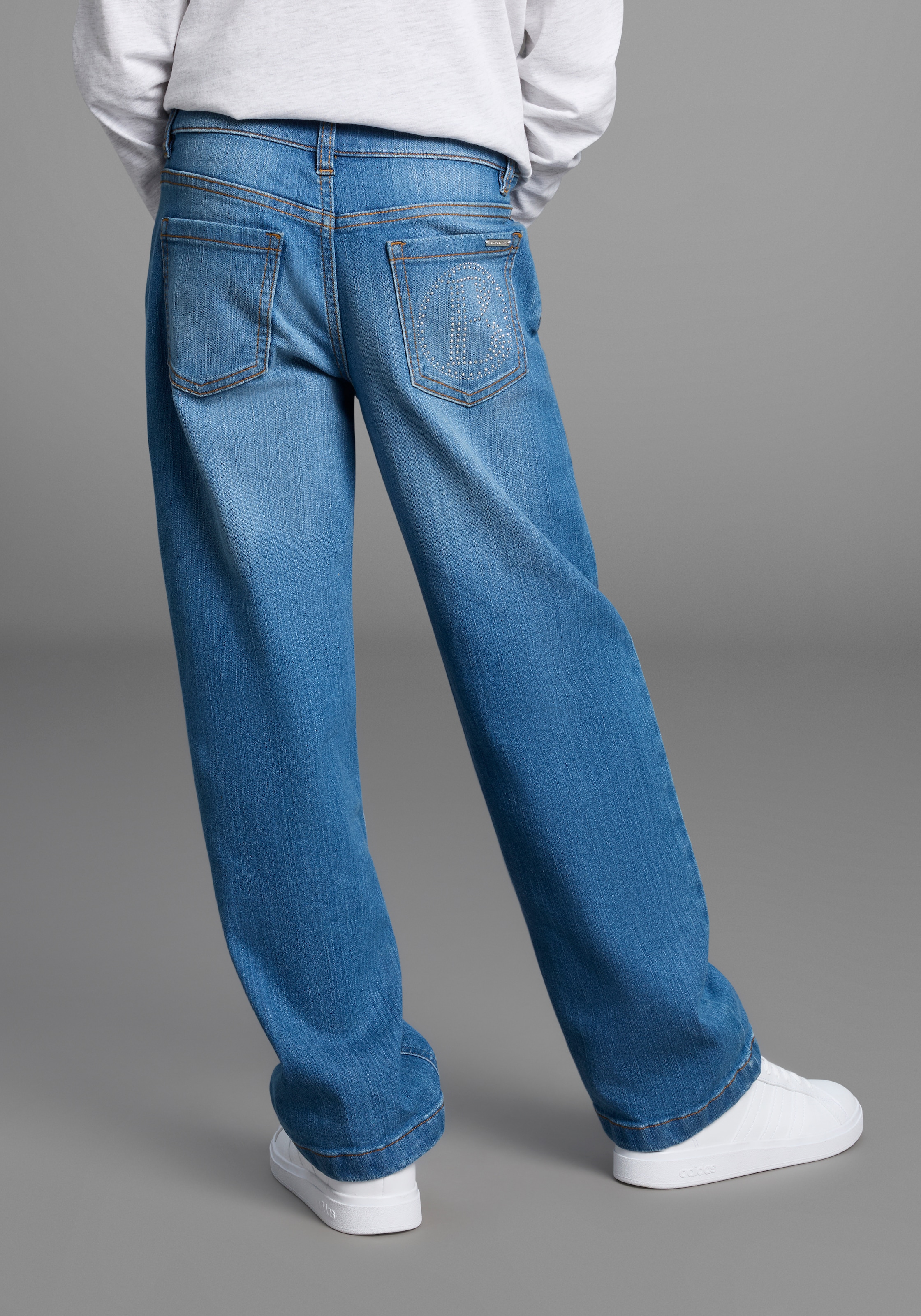 Bruno Banani Loose-fit-Jeans »Stretchjeans mit Strass-Steinen« NEUHEIT: BRUNO BANANI für TEENS! Loose fit Stretchjeans