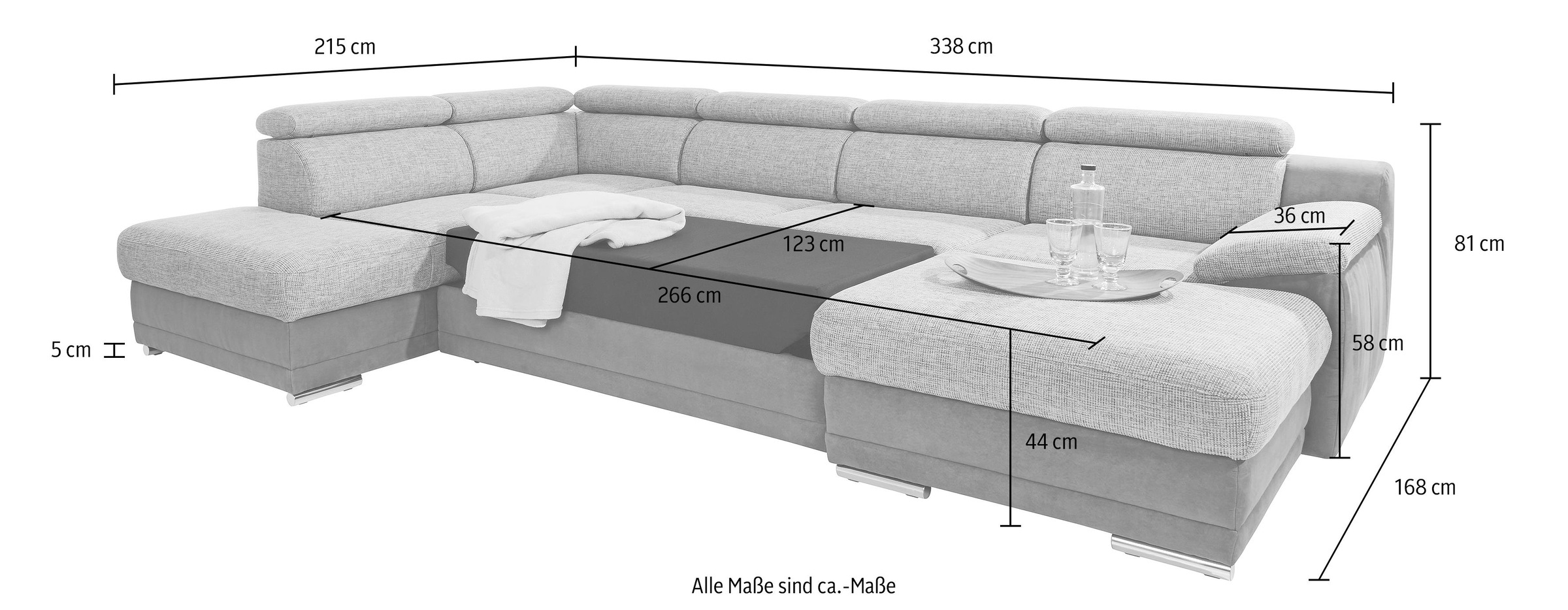 sit&more Wohnlandschaft "Xenia U-Form", wahlweise mit Bettfunktion günstig online kaufen