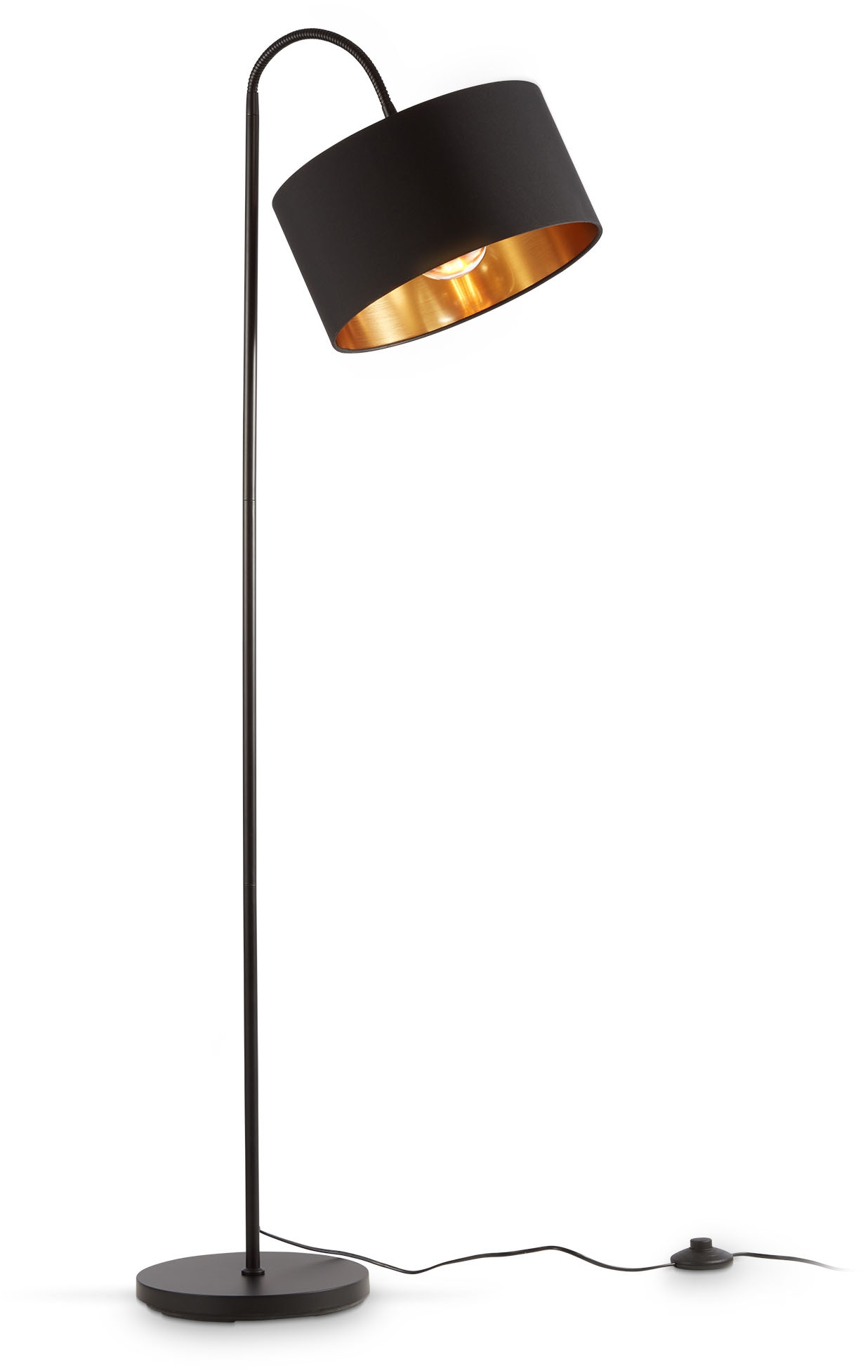 B.K.Licht Stehlampe »BKL1419 Stehleuchte Vintage, mit Fußtaster, Lampenschi günstig online kaufen
