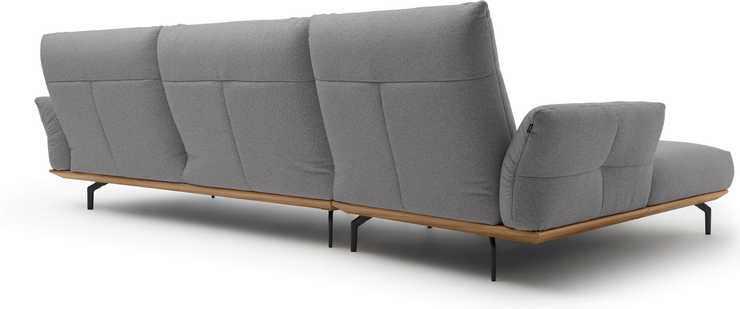 Creation BY ROLF BENZ Ecksofa »CR.460 Designsofa mit erstklassigem Sitzkomfort« Sockel in Nussbaum, Winkelfüße in Umbragrau, Breite 338 cm