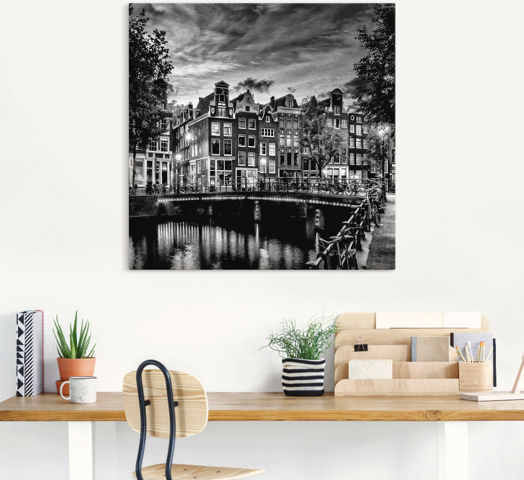 Artland Wandbild »Amsterdam Abendidylle«, Amsterdam, (1 St.), als Leinwandbild, Poster, Wandaufkleber in verschied. Größen