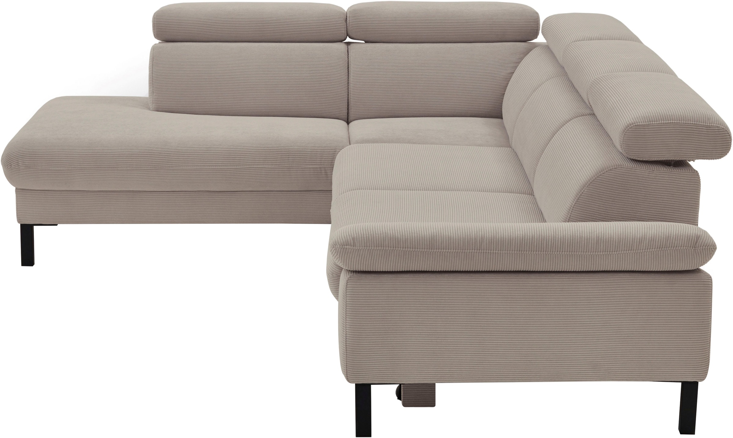 Home affaire Ecksofa »Arnayon mit Querschläfer-Bettfunktion, Schlafsofa, großer Bettkasten«, manuelle Kopfteilverstellung, Tonnentaschen-Federkern, Feincord L-Form