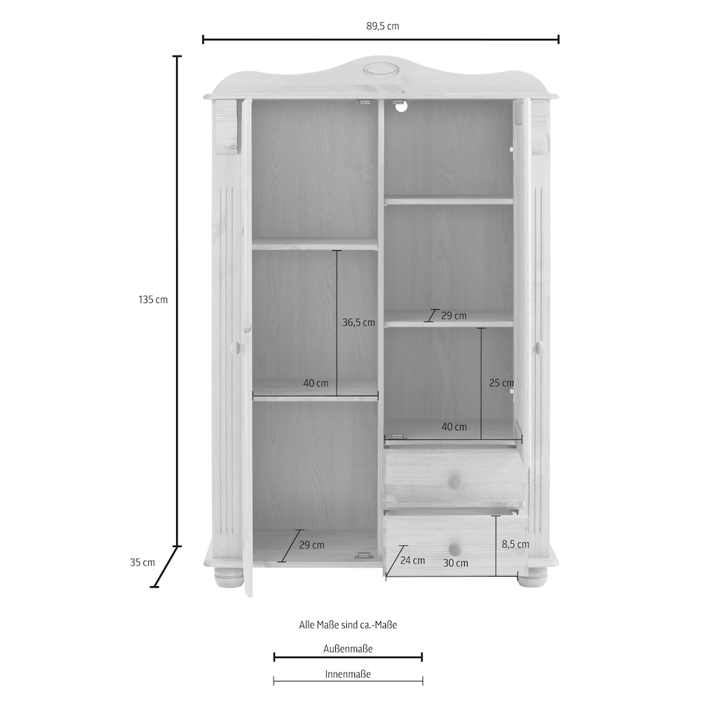 Home affaire Highboard »Adele«, Höhe 135 cm