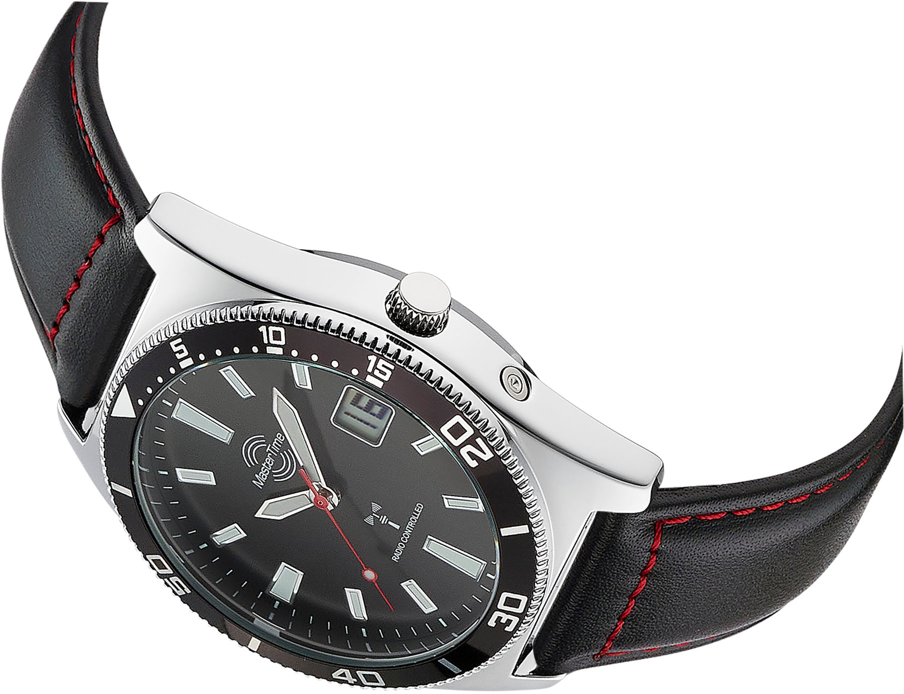 MASTER TIME Funkuhr »Super Power Sporty«, Armbanduhr, Quarzuhr, Herrenuhr, Datum, Leuchtzeiger