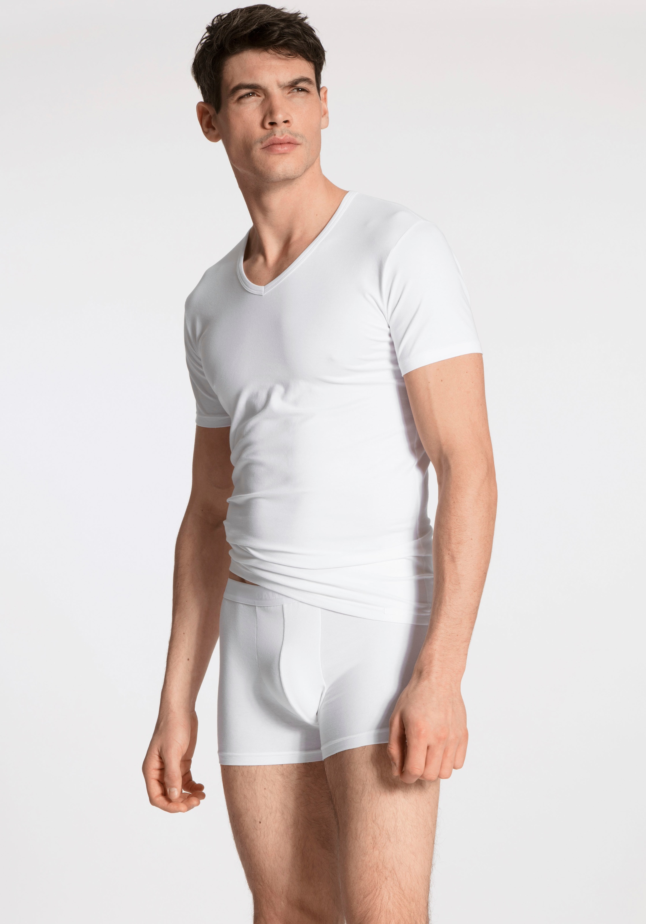 CALIDA Kurzarmshirt »Natural Benefit«, (2er Pack), mit V-Ausschnitt und perfekter Passform