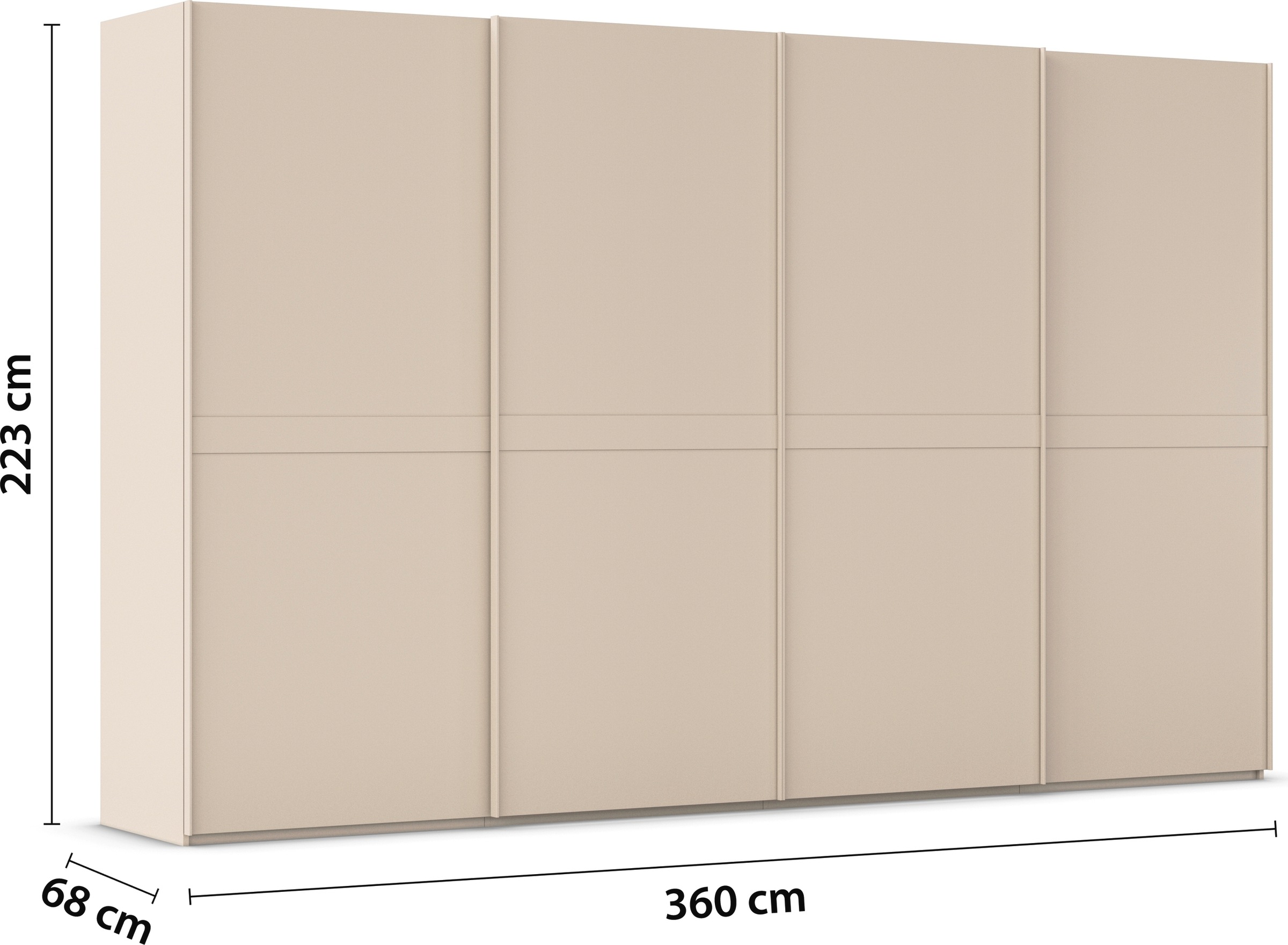 rauch Schwebetürenschrank »Kleiderschrank Schrank Garderobe Schlafzimmerschrank SCALE-LINE«, edle Optik mit Bauchbinde in Korpusfarbe Dekorfront MADE IN GERMANY