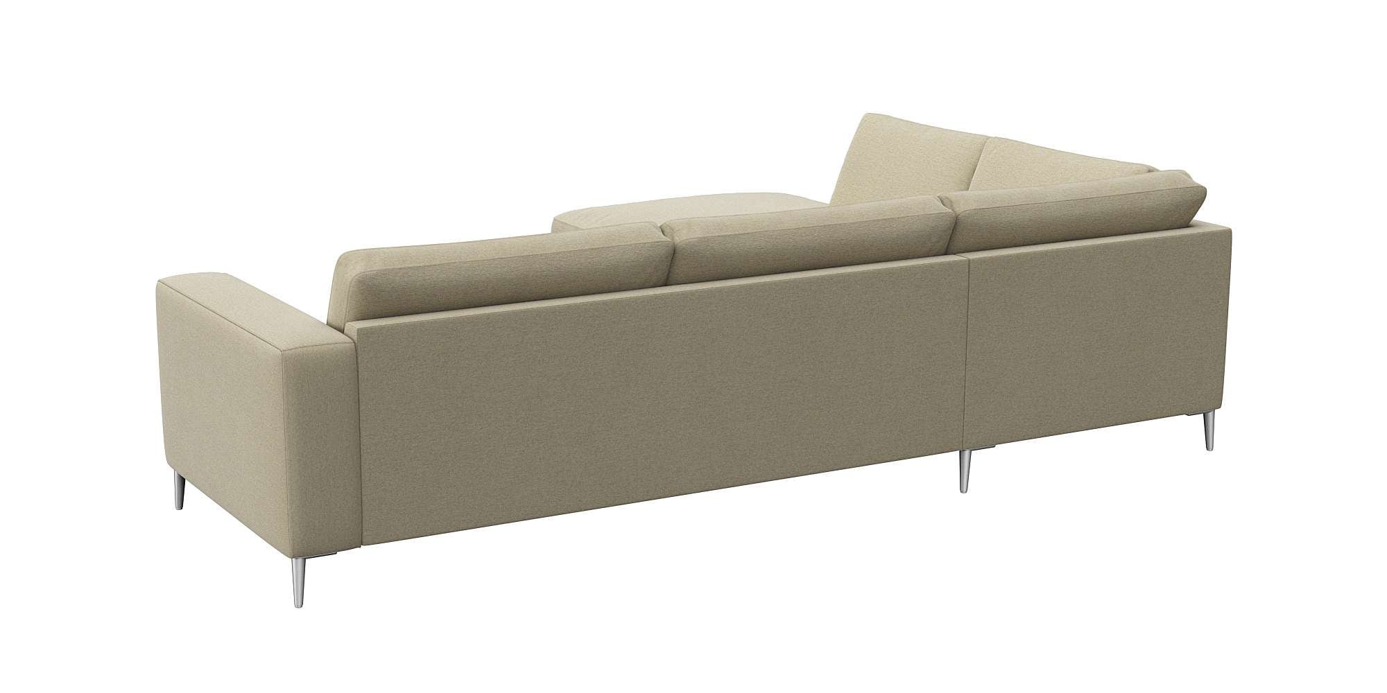 FLEXLUX Ecksofa »Fiore, super Sitzkomfort durch Kaltschaum im Sitz, L-Form«, breite Armlehnen, Füße Alu