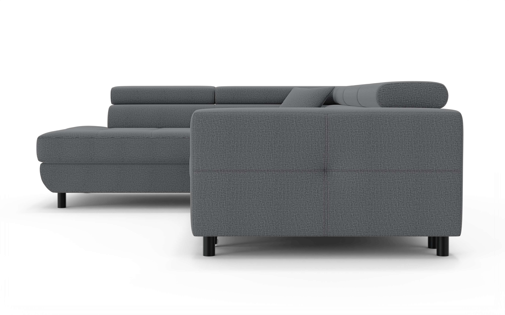 OTTO home Ecksofa »AADEN Schlafsofa mit verstellbaren Kopfstützen, B/T/H: 254/199/90 cm«, mit Bettfunktion und Bettkasten, Ottomane rechts/links bestellbar
