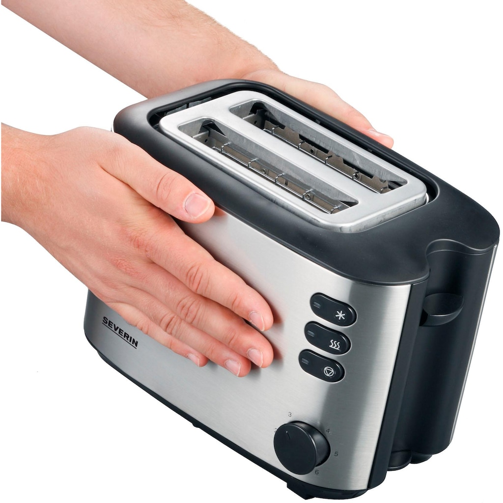Severin Toaster »AT 2514«, 2 kurze Schlitze, für 2 Scheiben, 850 W, inkl. Brotscheibenzentrierung für die gleichmäßige Bräunung und integriertem Brötchen-Röstaufsatz