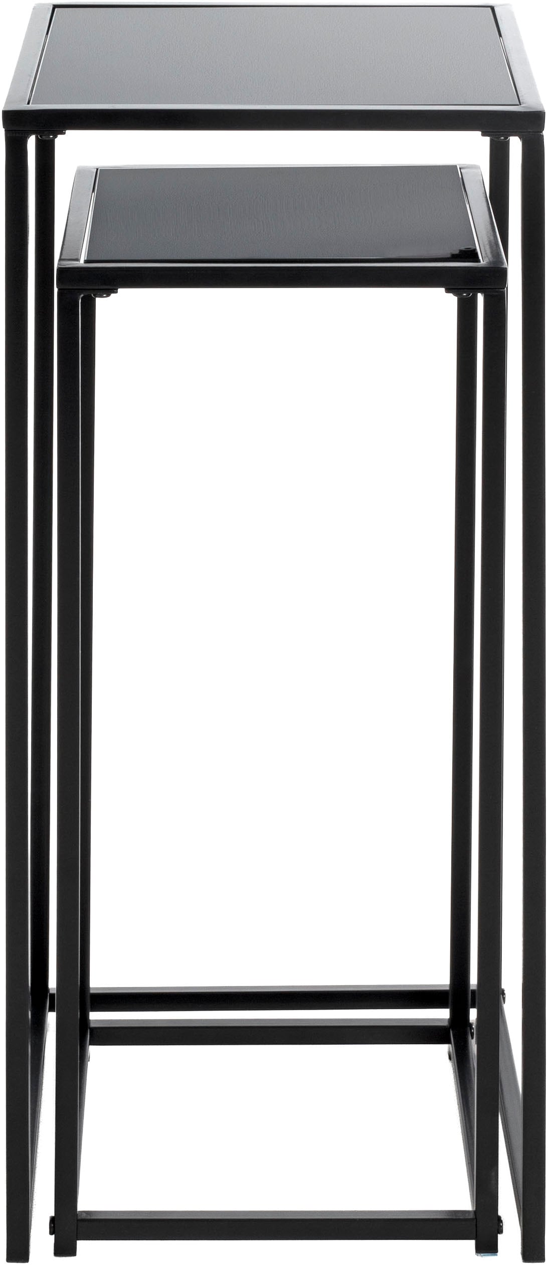 HAKU Blumentisch »Blumenpodest, Blumenständer, Pflanzsäule« Set, 2er Set, 2 Stk. tlg. quadratisch - aus Metall Schwarz B/T/H 25/25/60 und 30/30/70 cm