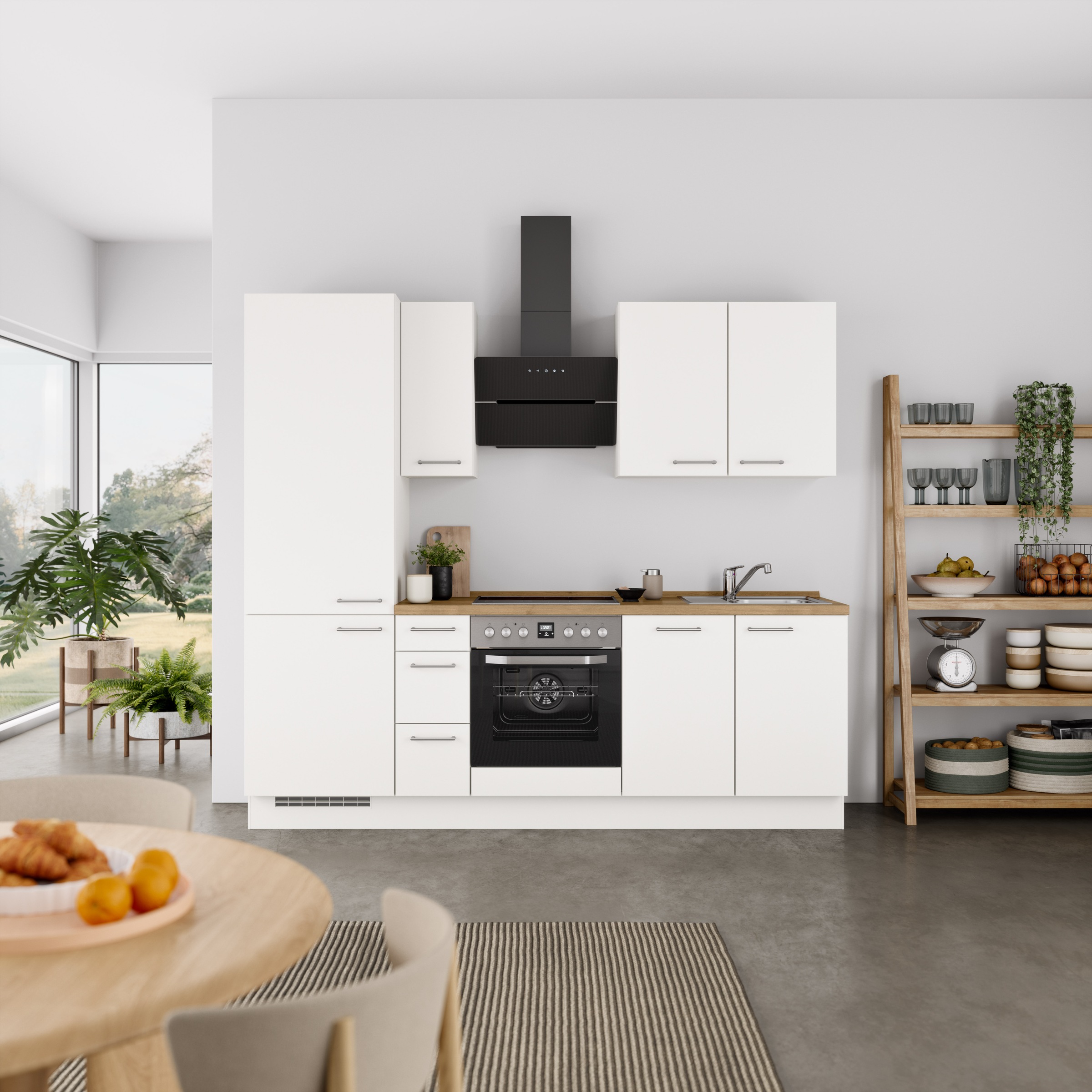 nobilia® Küchenzeile »"Laser II"«, vormontiert, Ausrichtung wählbar, Breite 240 cm, wahlw. mit E-Geräten