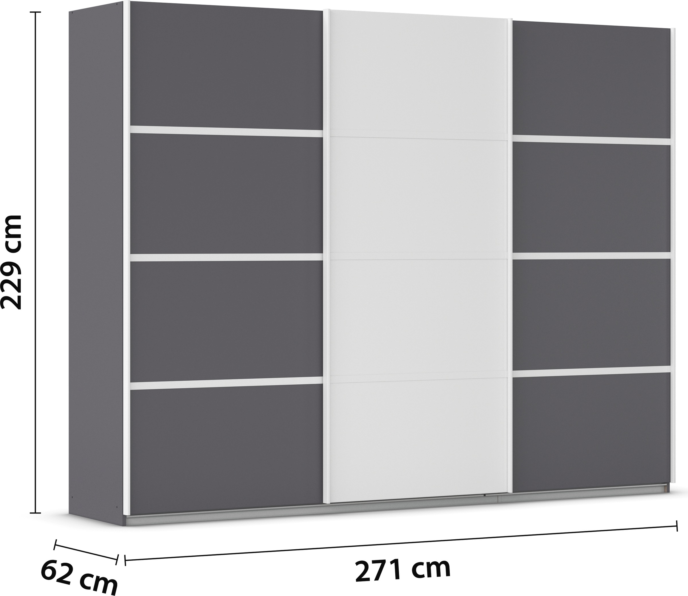 rauch Kleiderschrank »Schwebetürenschrank Garderobe Schrank TOP ANGEBOT Avola«, (in 3 verschiedenen Ausstattungen BASIC/CLASSIC/PREMIUM), mit eleganten Zierleisten in Chrom, Schwarz oder Weiß MADE IN GERMANY