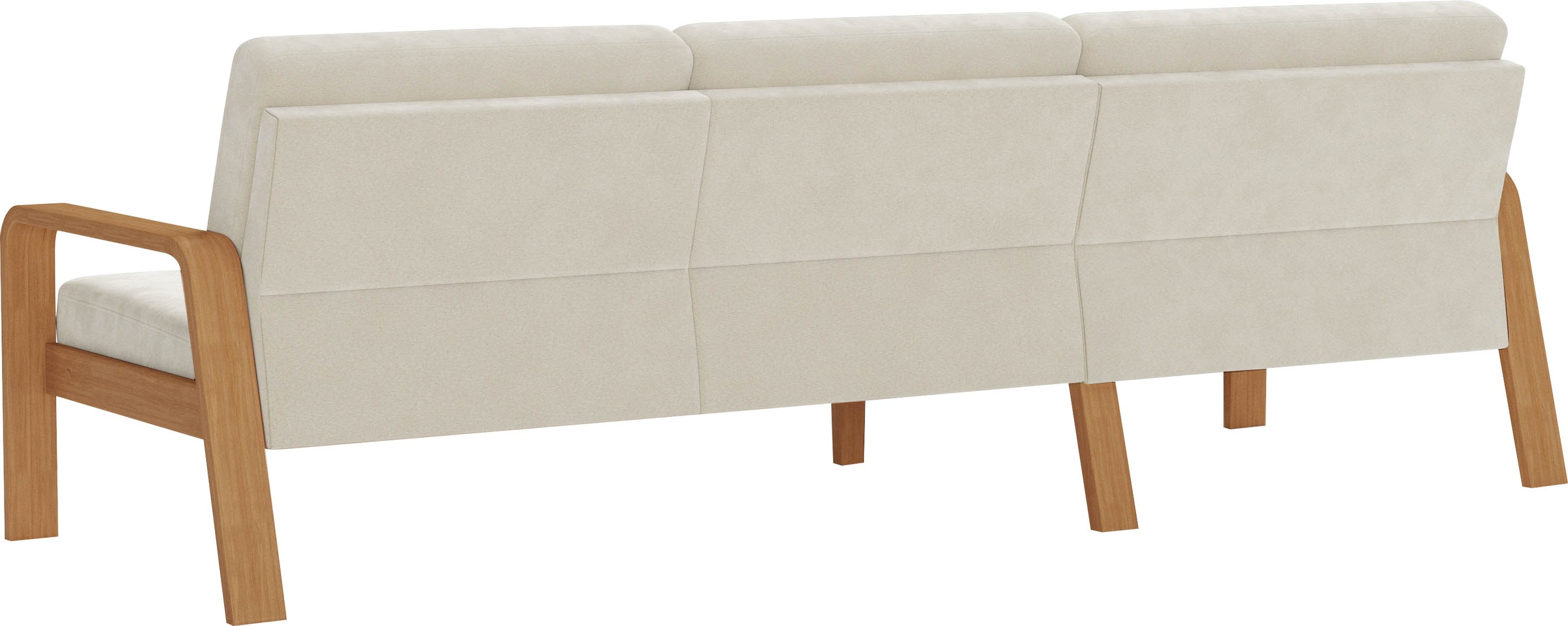 sit&more Ecksofa »Kolding L-Form«, Armlehnen aus eichefarbigem Buchenholz, verschiedene Bezüge und Farben