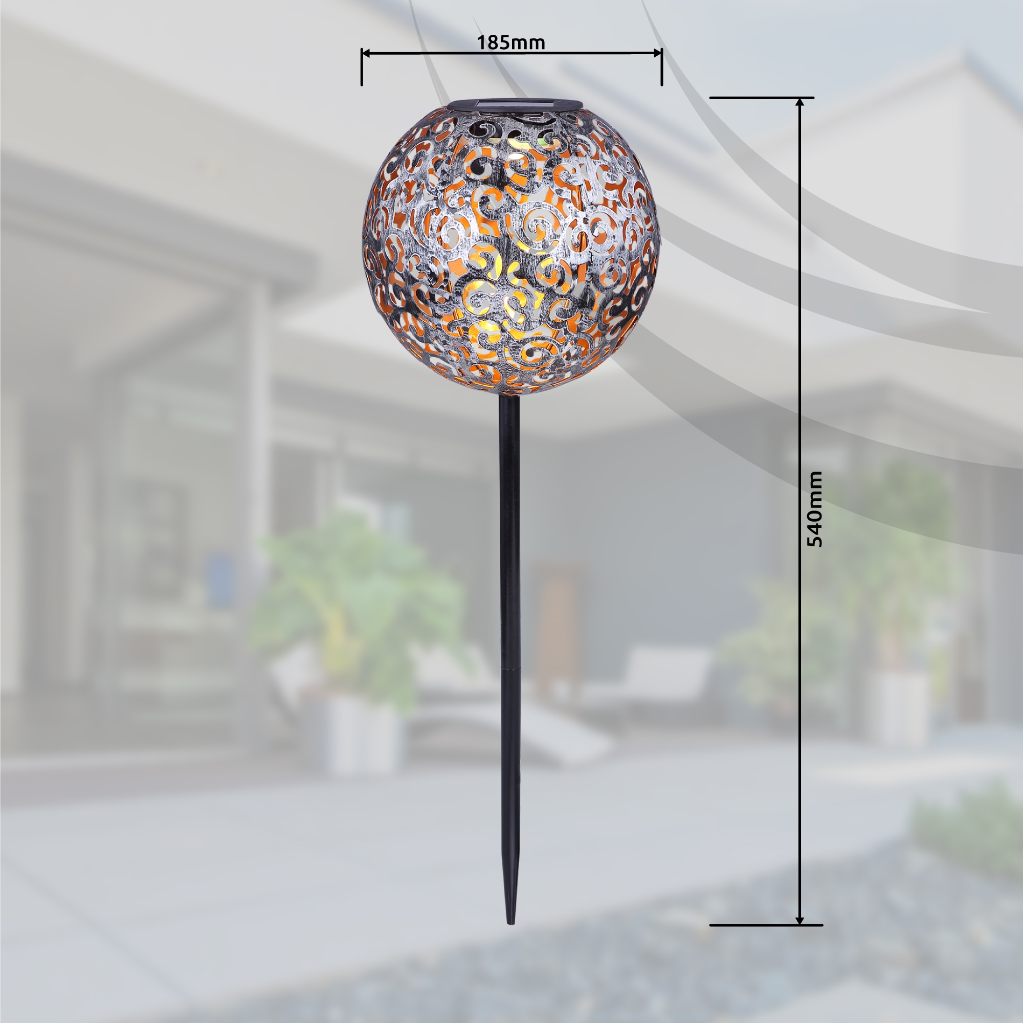 GLOBO LIGHTING LED Solarleuchte »SOLAR«, 1 flammig, Leuchtmittel LED-Modul | LED fest integriert, Solarlampe für Garten, Toller Lichteffekt, Solarkugel mit Erdspieß