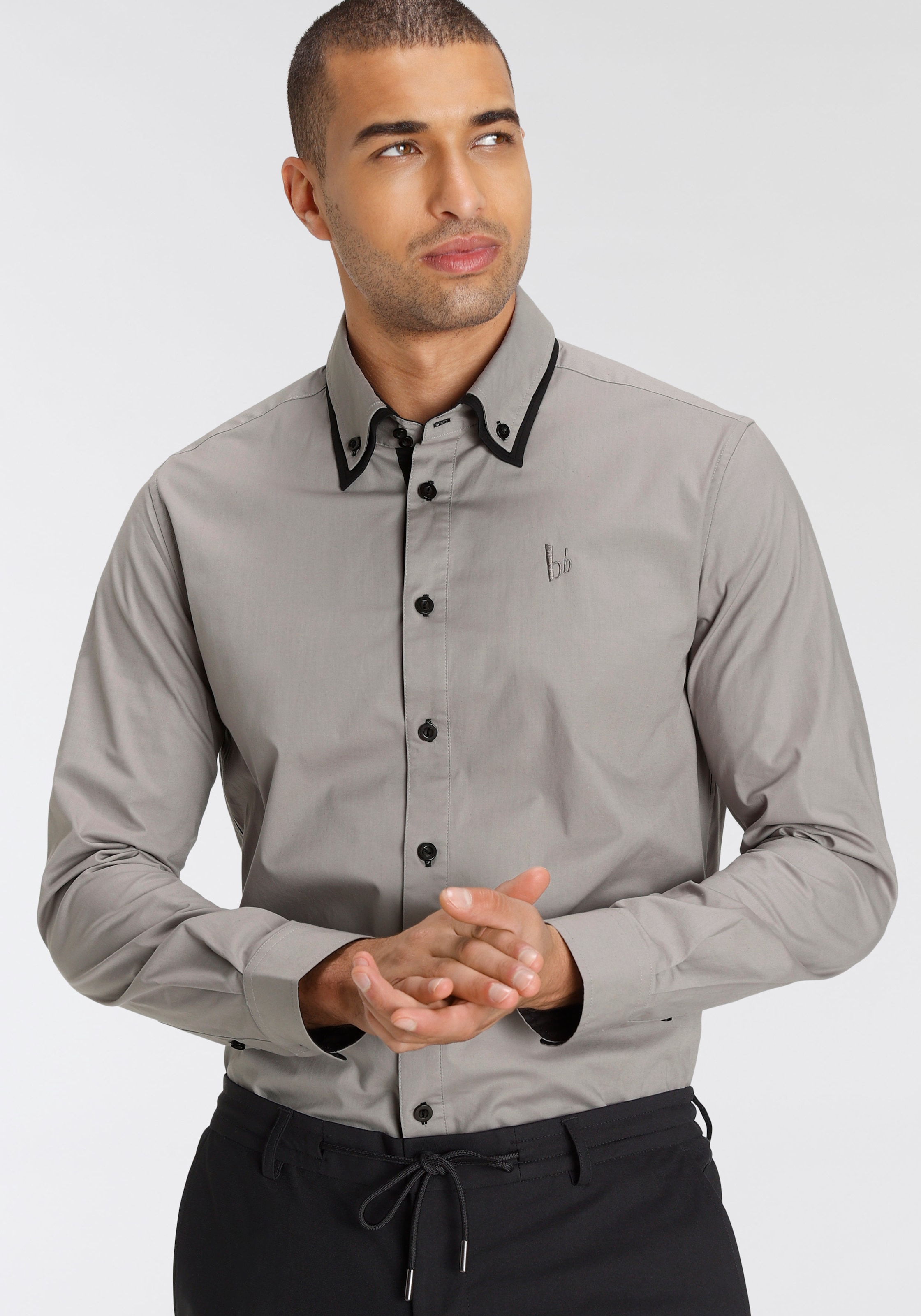 Bruno Banani Langarmhemd »Bruno Banani Button Down Kragen«